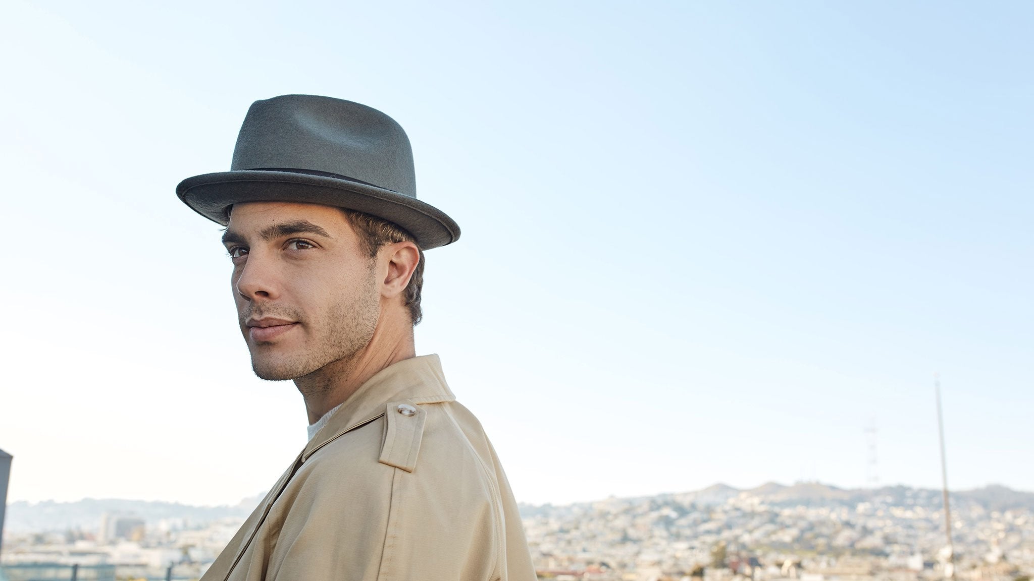 Goorin Bros. johnny wool fedora Charcoal hero shot on male model