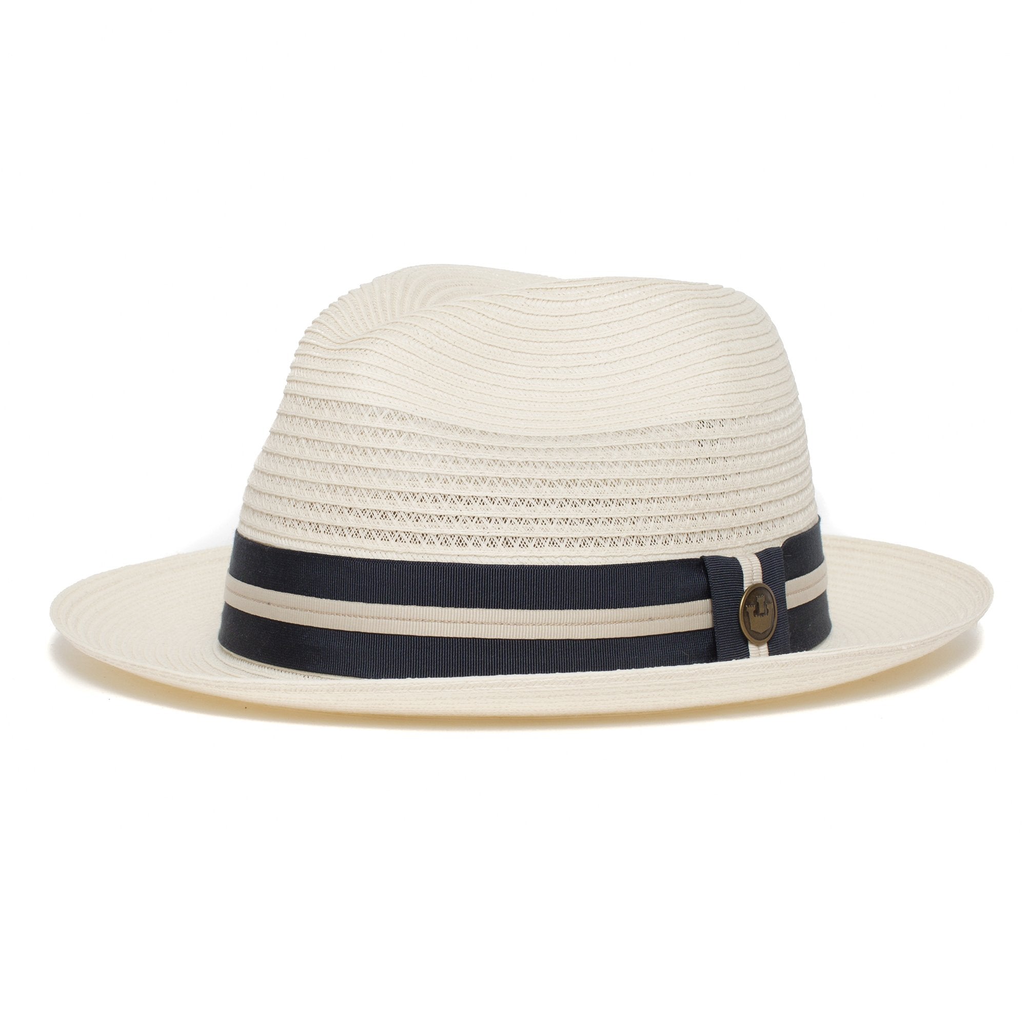 Goorin Bros. knox duncan center dent medium brim hemp fedora hat Natural left side view