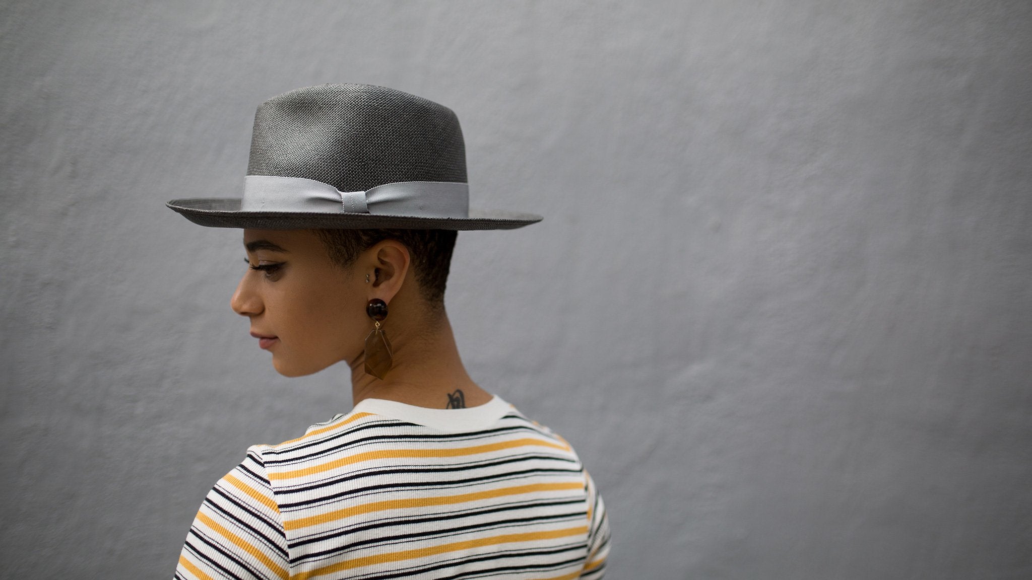 Goorin Bros. mr cash teardrop wide brim straw fedora hat Black hero shot on male model