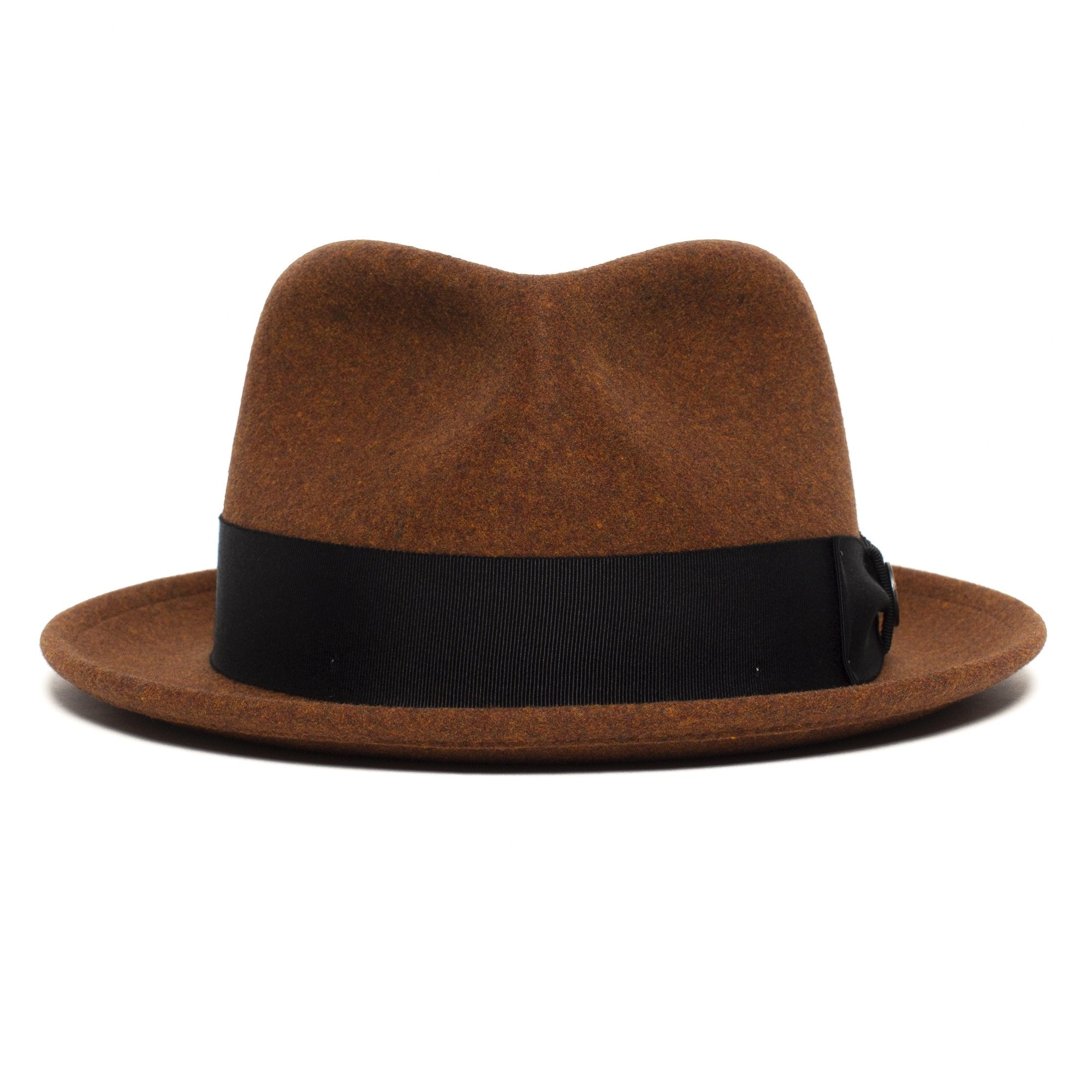 Goorin Bros. radley teardrop medium brim felt fedora hat Rust front view