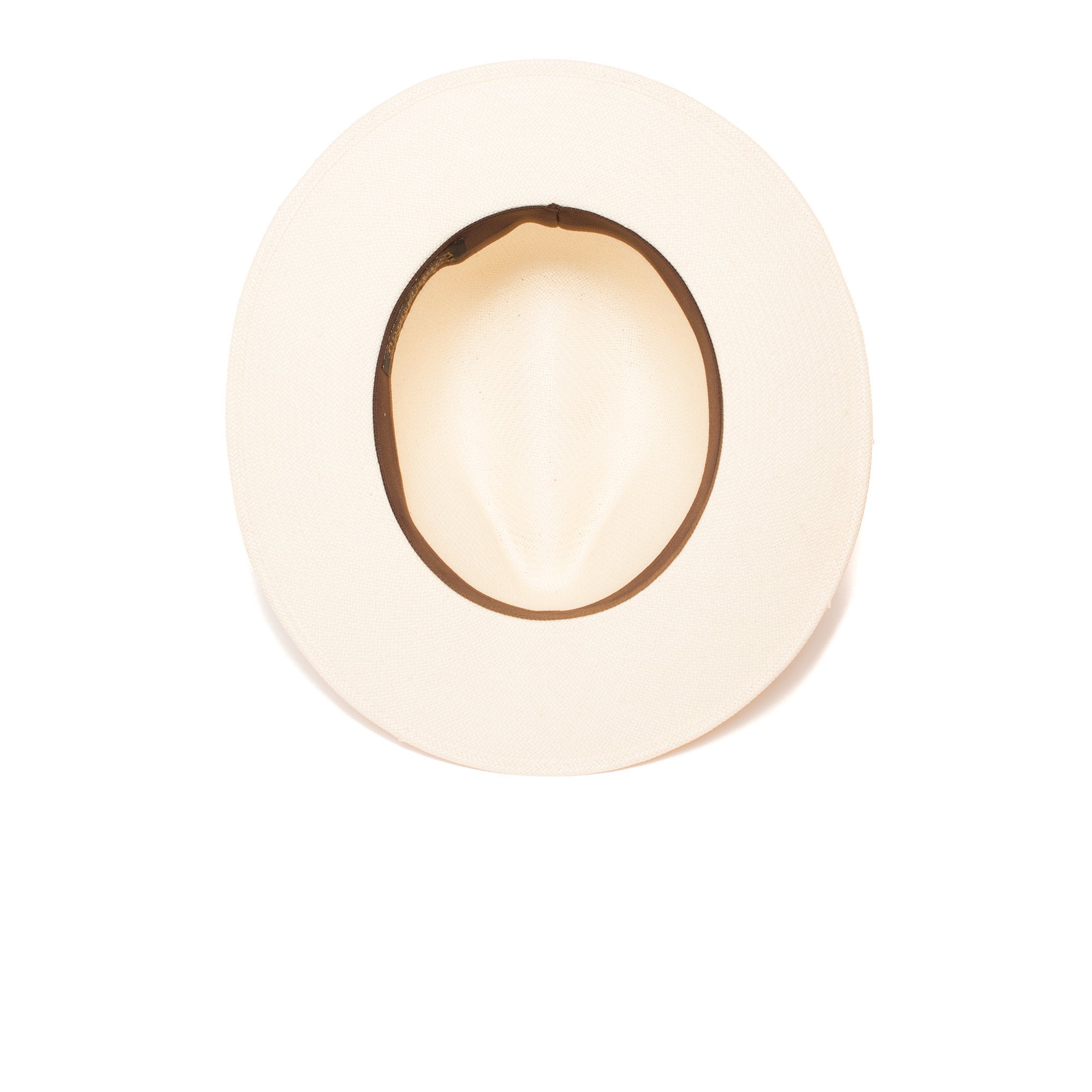 Goorin Bros. bubbles center dent wide brim straw fedora hat Ivory under view