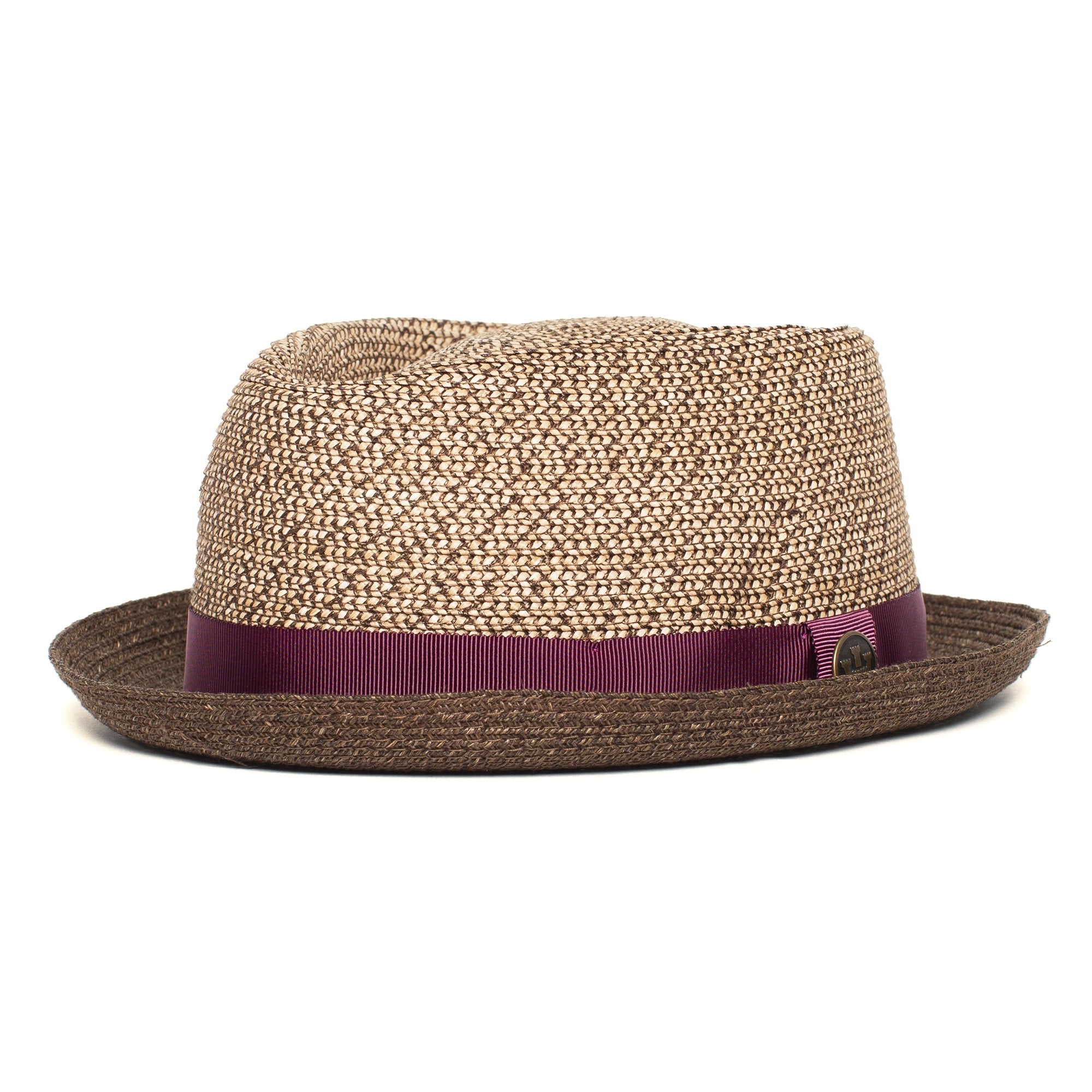 Goorin Bros. uncle manny diamond short brim straw porkpie fedora hat Natural left side view