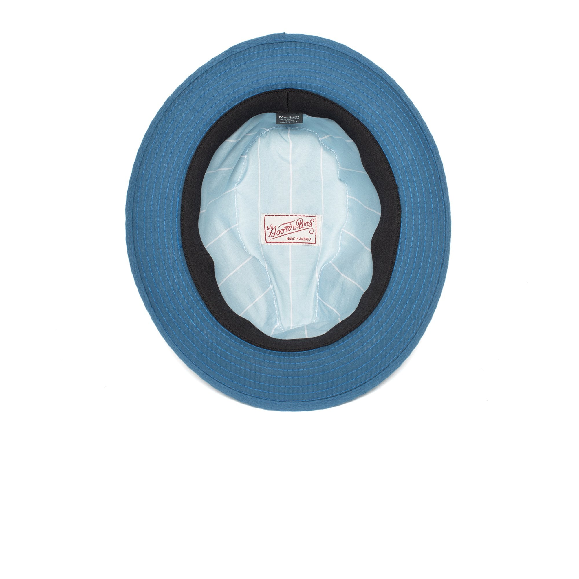 Goorin Bros. pops center dent medium brim cotton fedora hat Blue top view