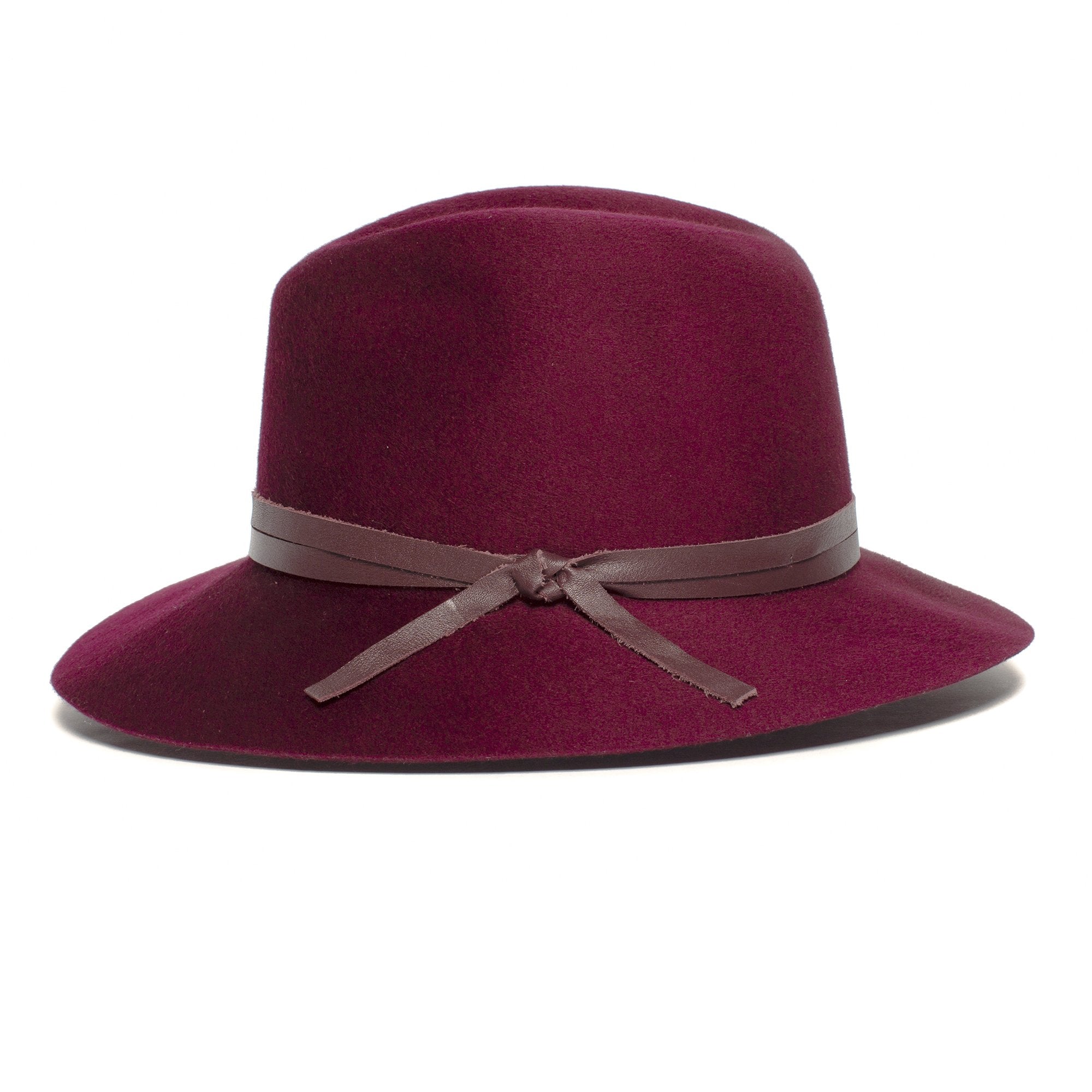 Goorin Bros. the director wool wide brim fedora Burgundy side view