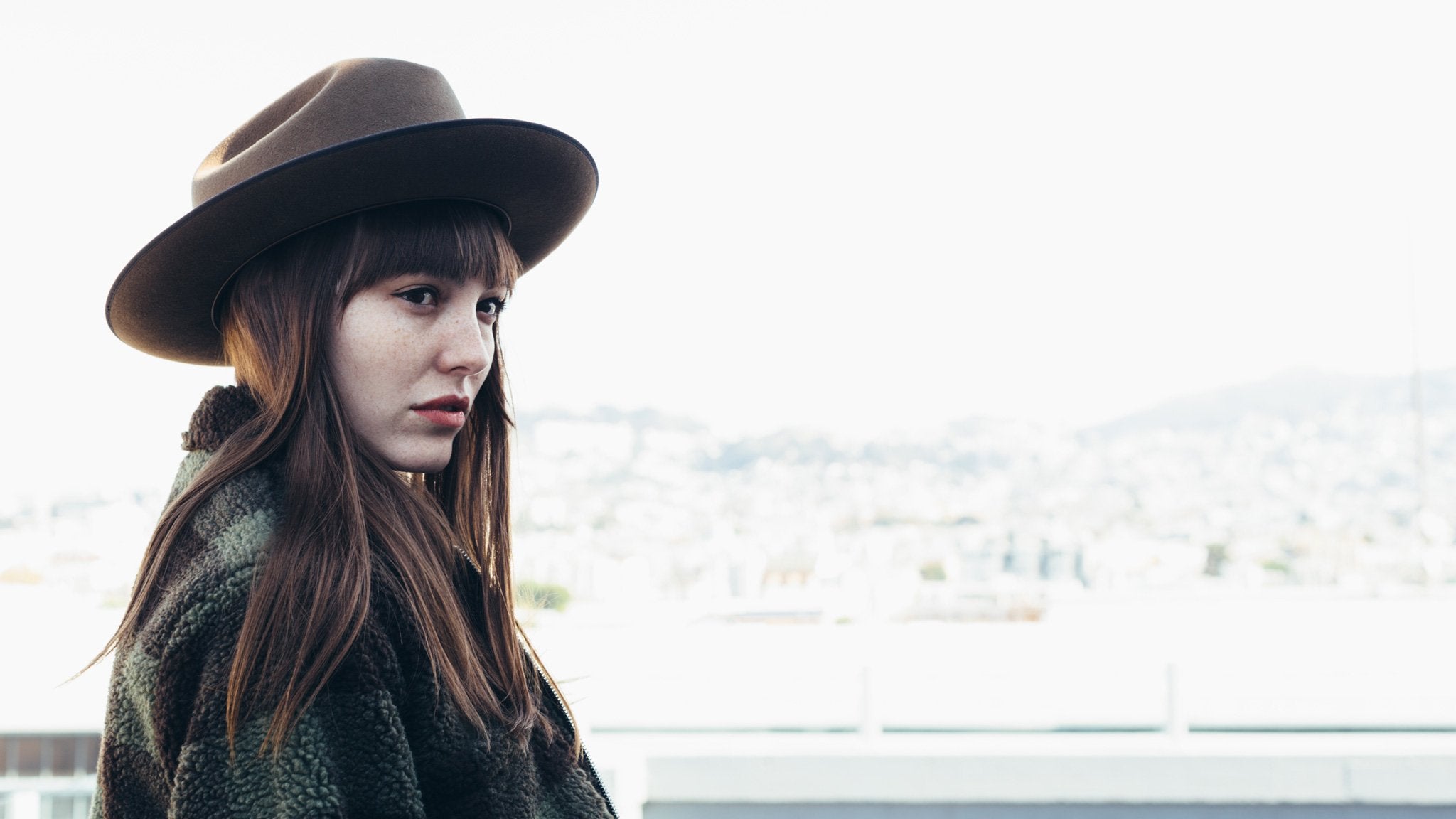 Goorin Bros. willie r wool fedora Brown hero shot on female model