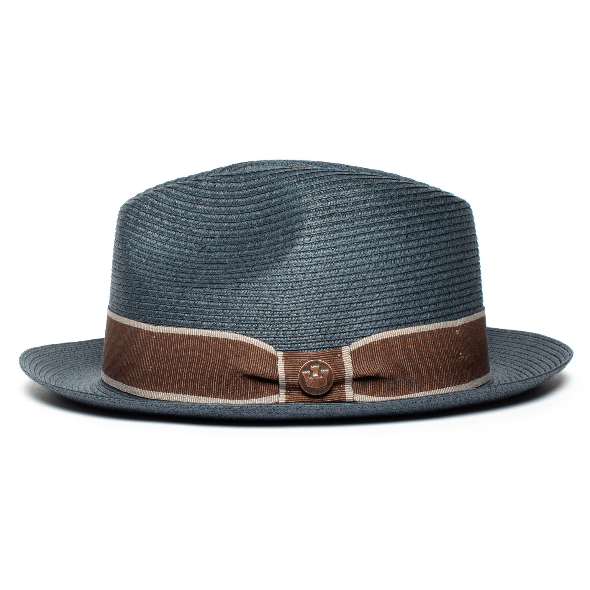 Goorin Bros. legend paper diamond porkpie fedora Navy side view