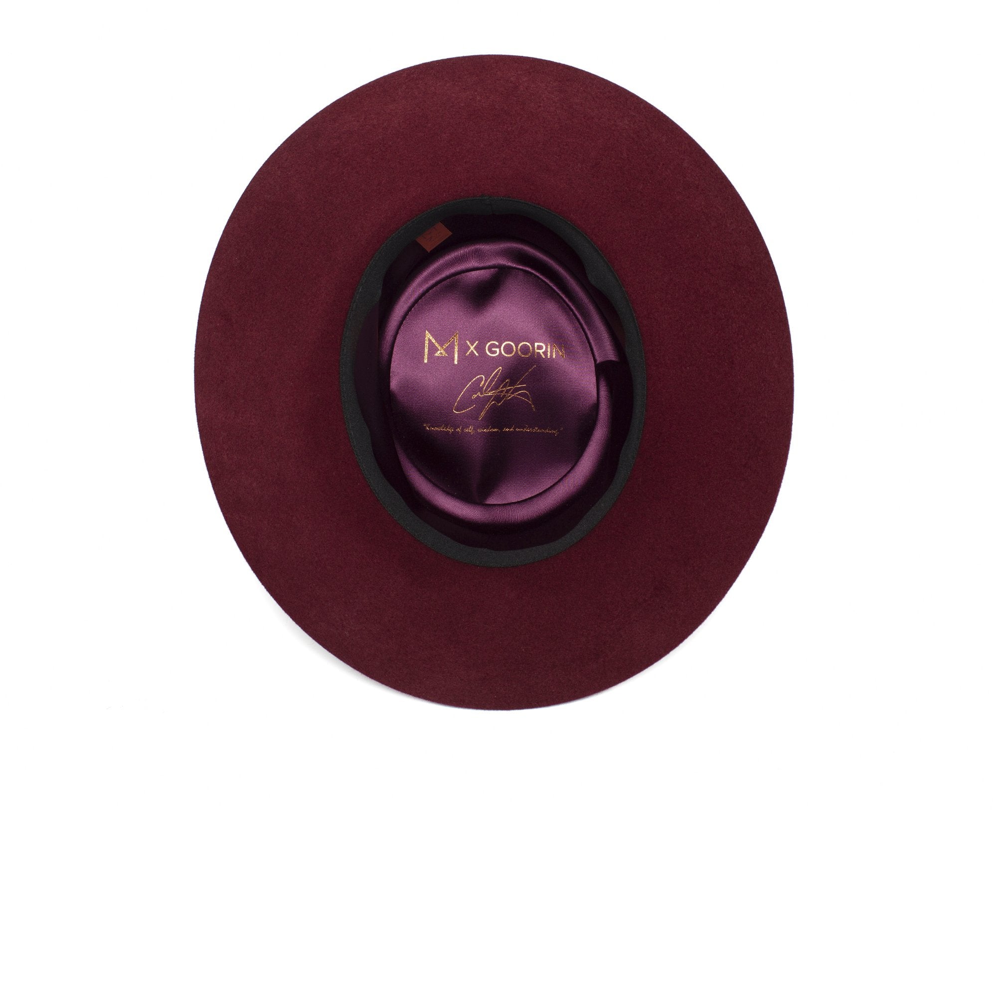 Goorin Bros. burgundy wool fedora Burgundy under view