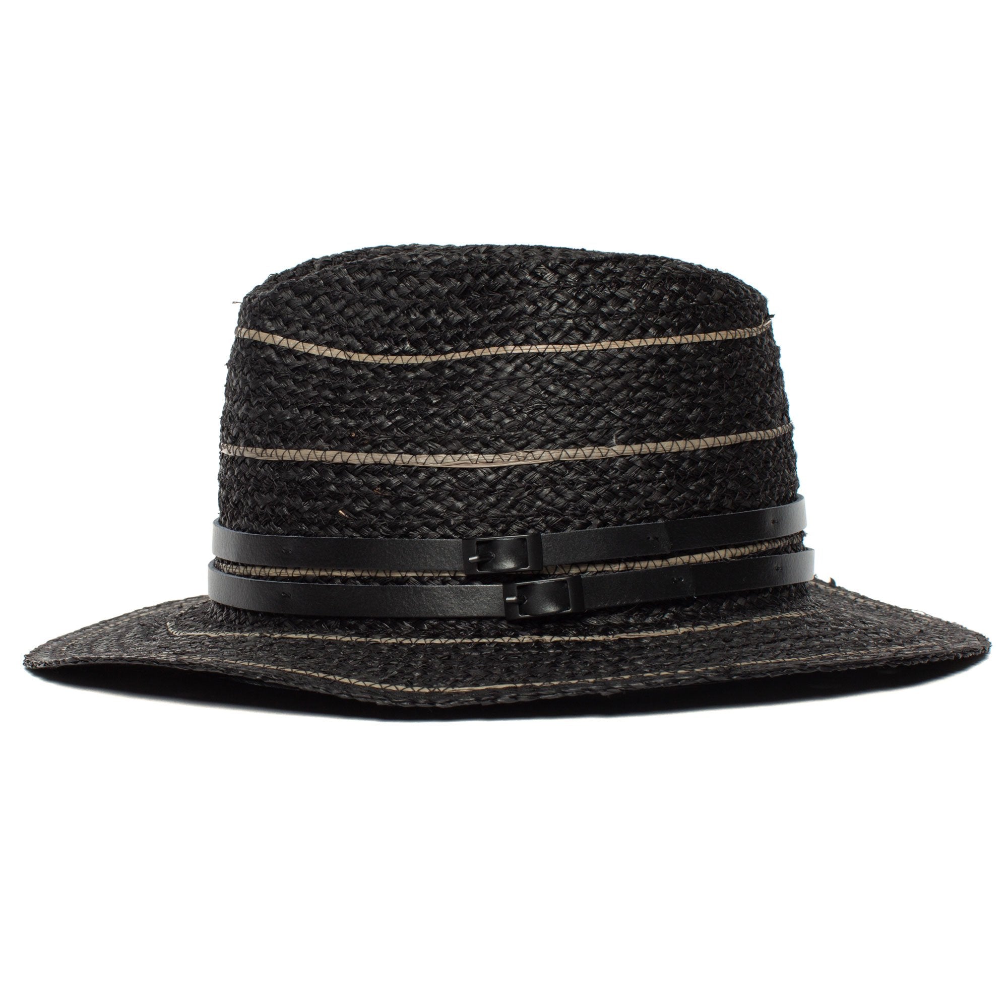 Goorin Bros. tanlines raffia fedora Black side view
