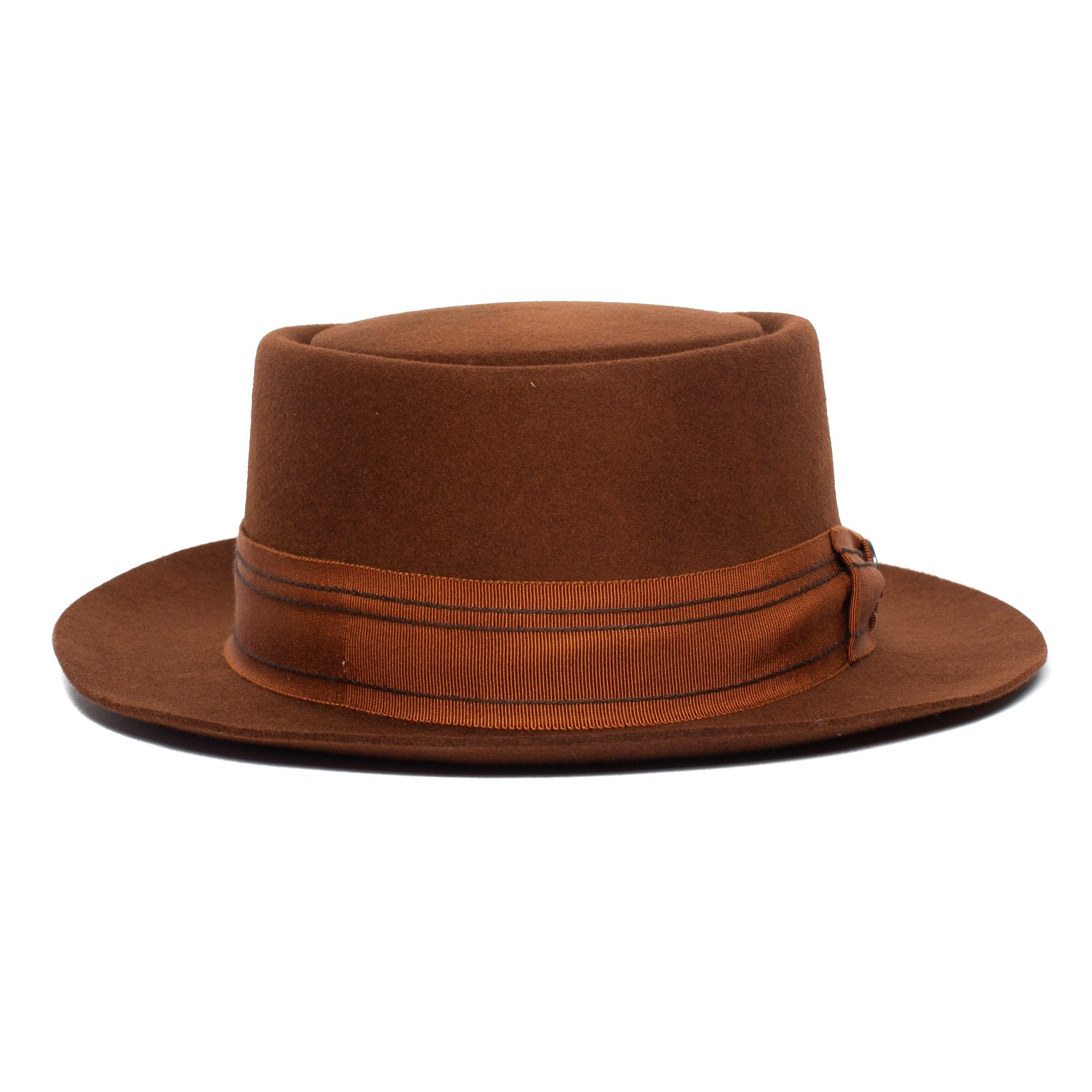 Goorin Bros. top brass wool porkpie Oak front view