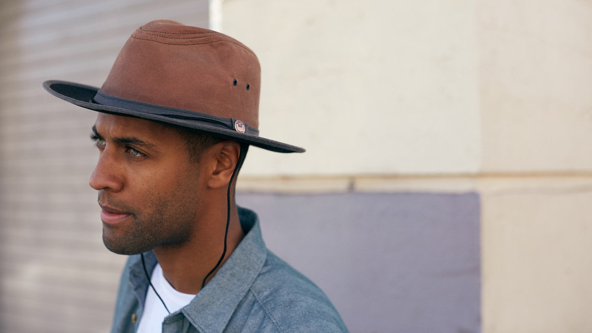 Goorin Bros. down the bayou cotton diamond porkpie fedora Brown hero shot on male model