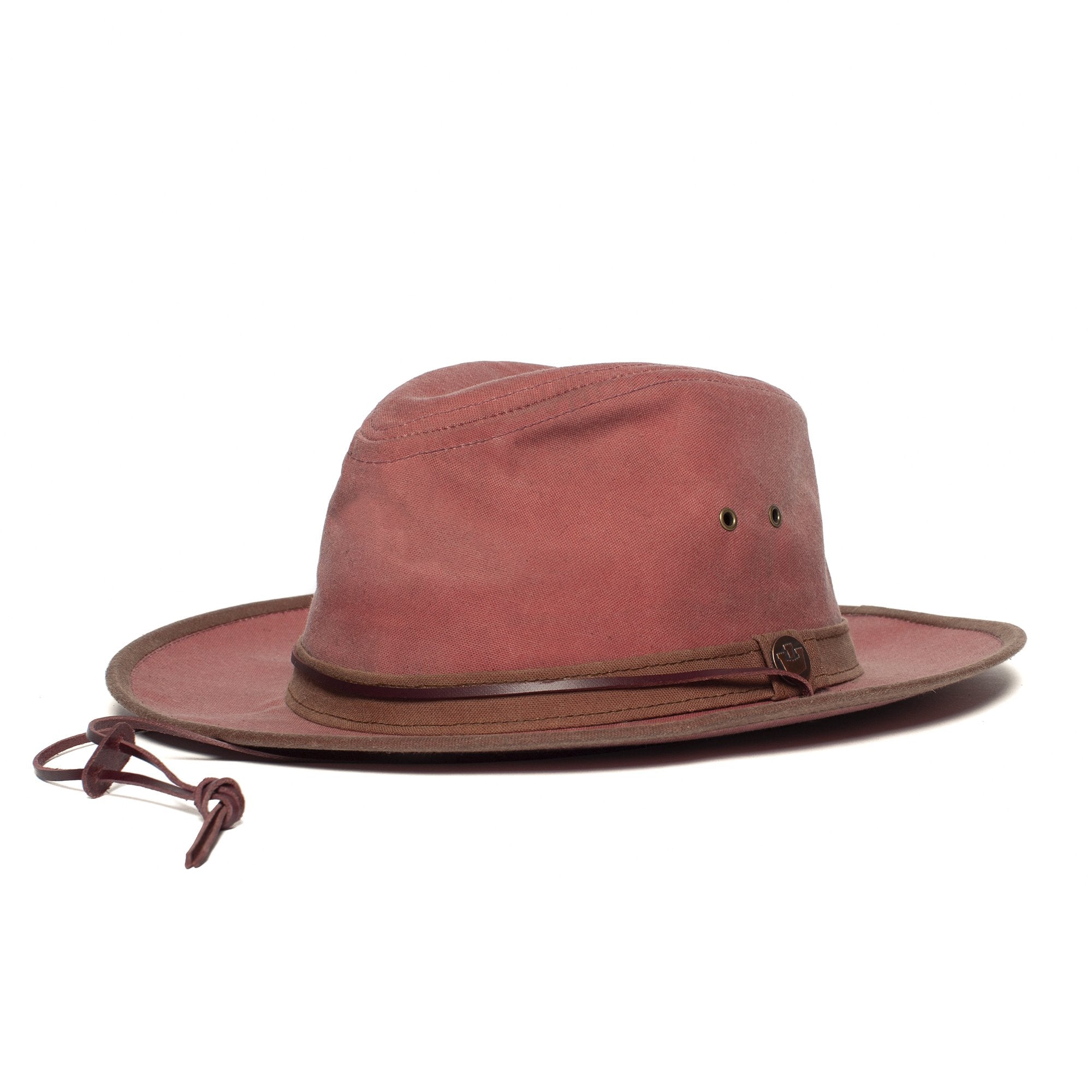 Goorin Bros. down the bayou cotton diamond porkpie fedora Pink left side view