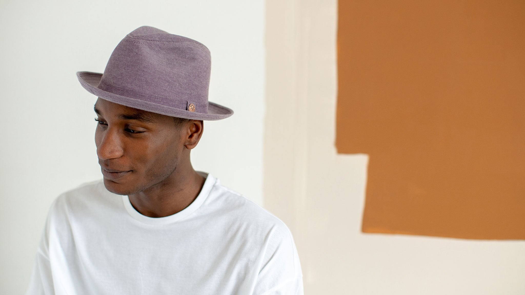 Goorin Bros. high dive cotton fedora Maroon hero shot on male model