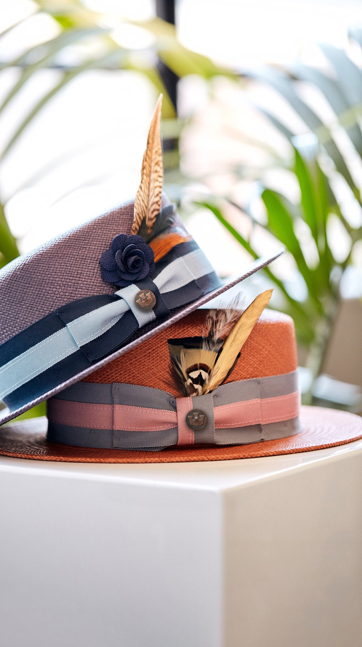 Goorin Bros. dawson tate straw diamond porkpie fedora Blue Lifestyle Mens