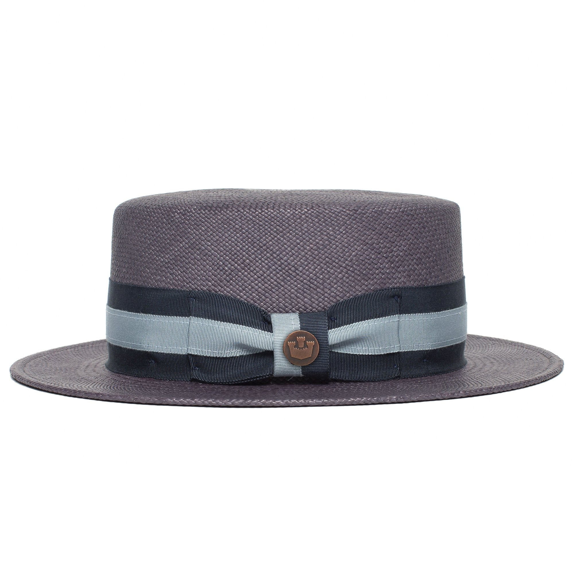 Goorin Bros. dawson tate straw diamond porkpie fedora Blue side view