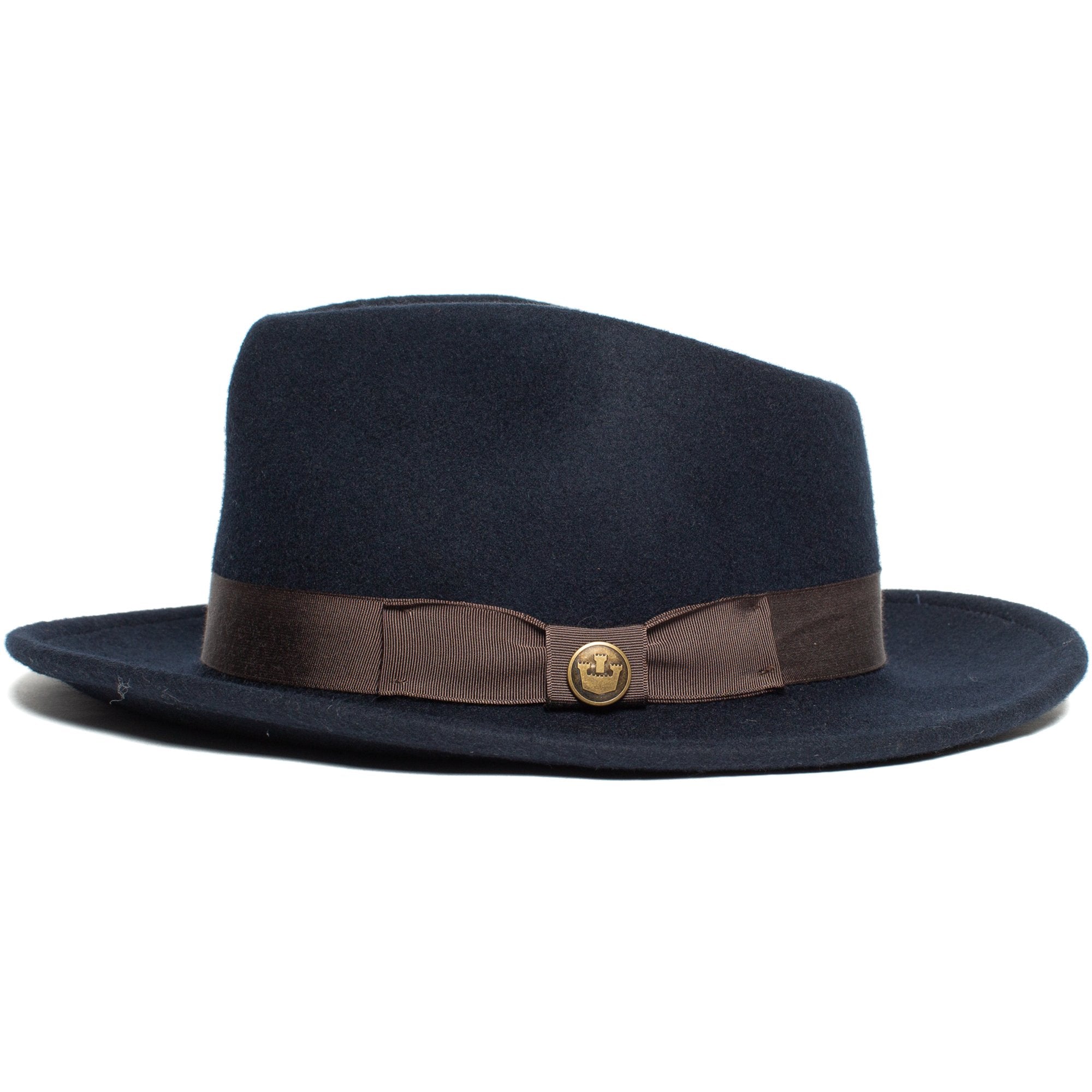 Goorin Bros. the saloon wool wide brim fedora Navy side view