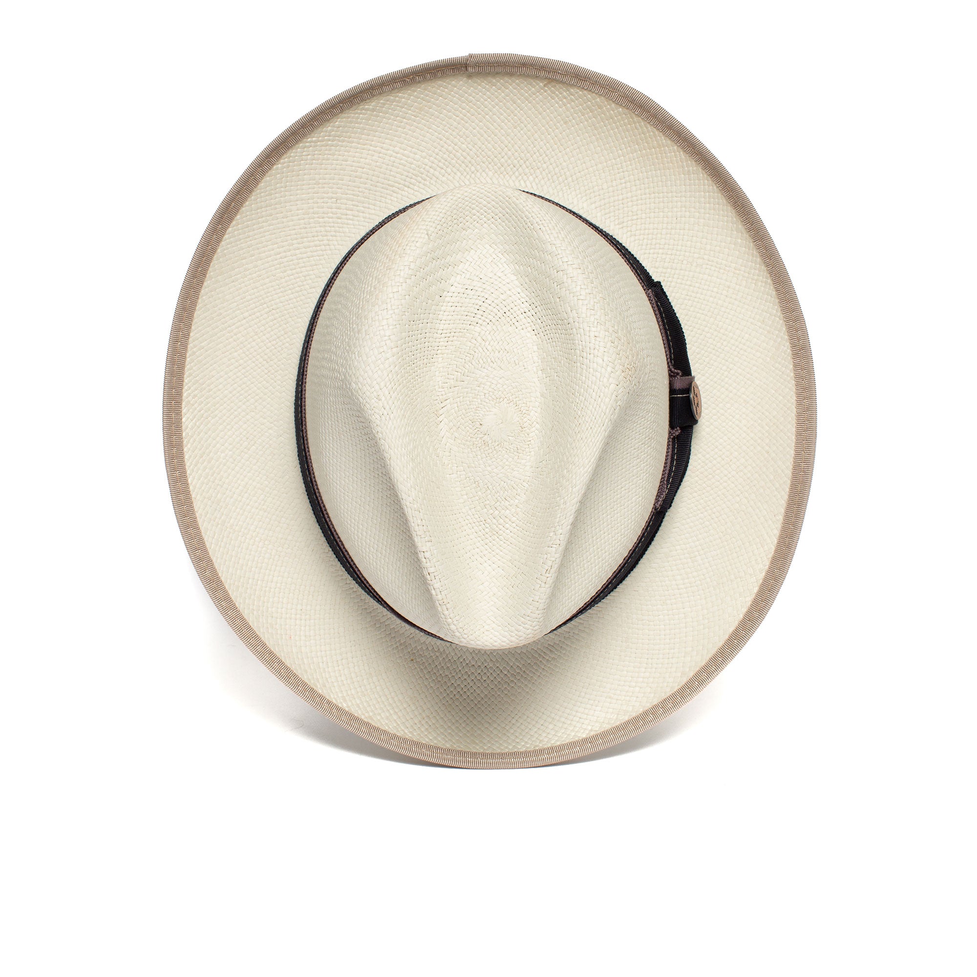 Goorin Bros. hartman wide brim toquilla straw fedora White top view