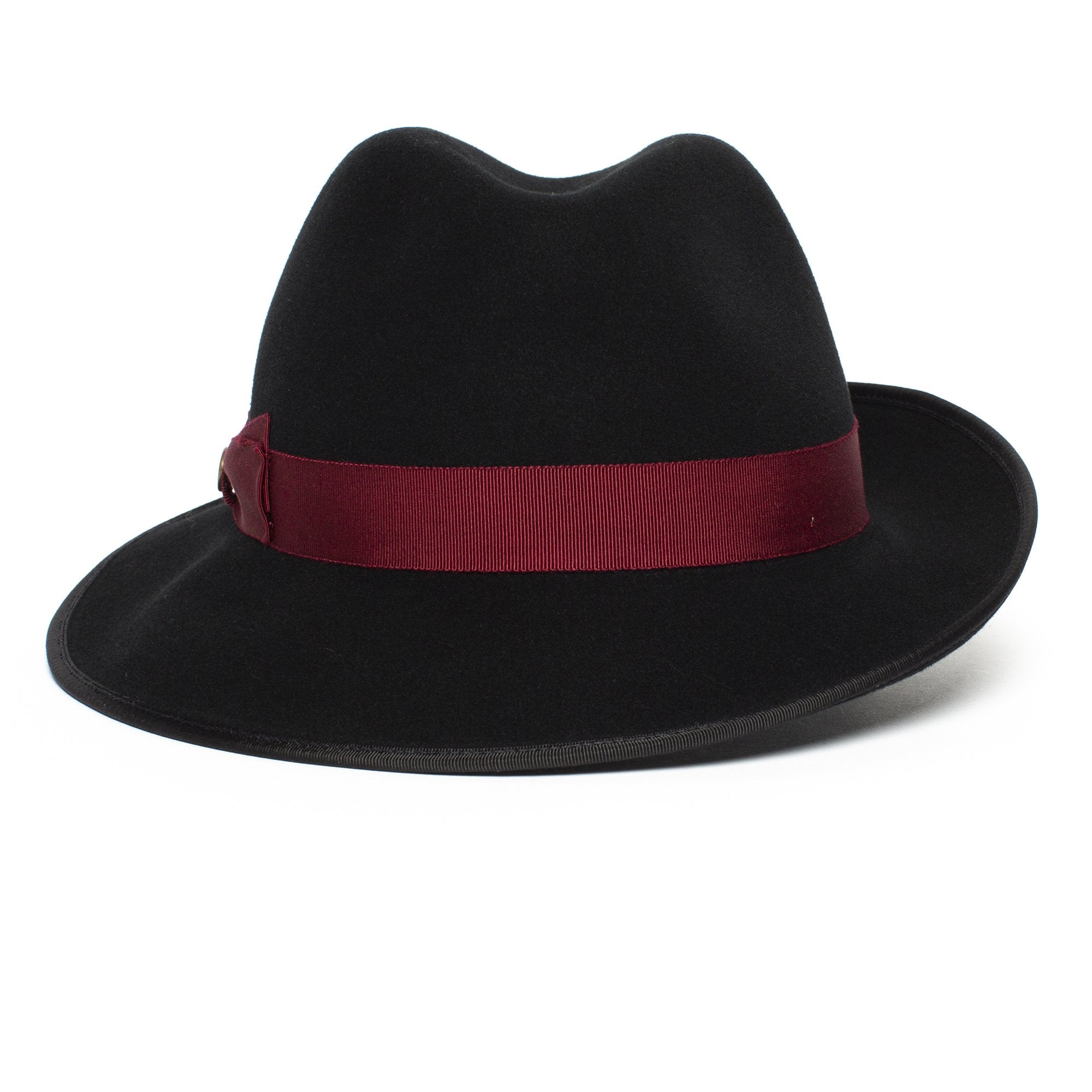Goorin Bros. beverly corleon center dent medium brim felt fedora hat Black front view