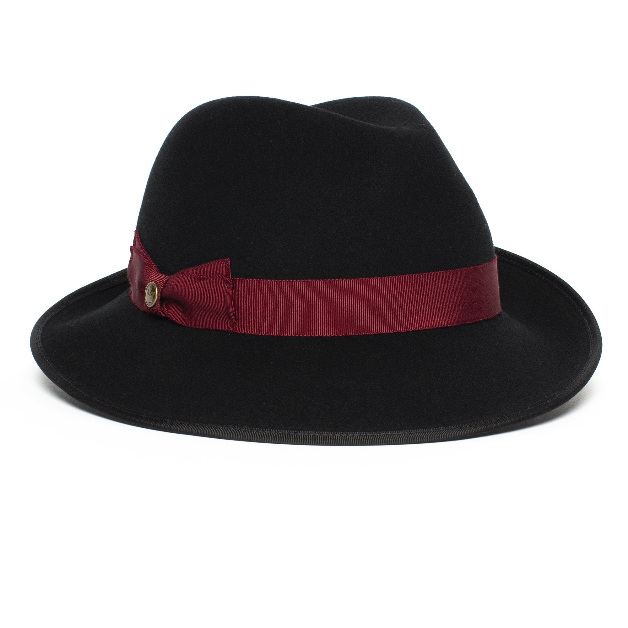 Goorin Bros. beverly corleon center dent medium brim felt fedora hat Black left side view