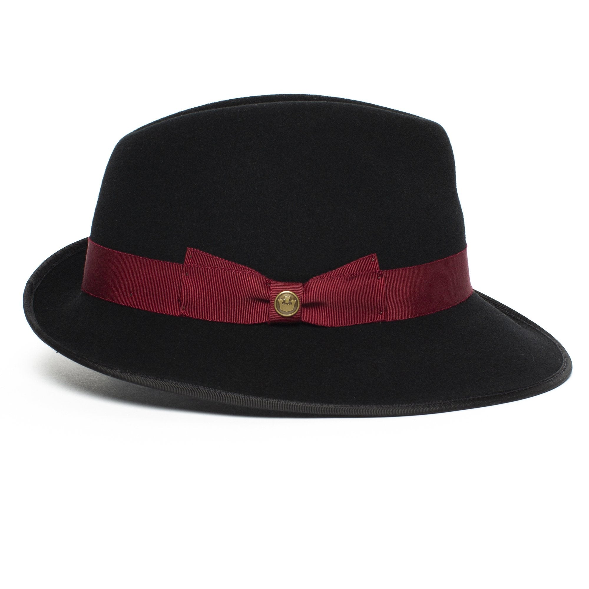 Goorin Bros. beverly corleon center dent medium brim felt fedora hat Black side view