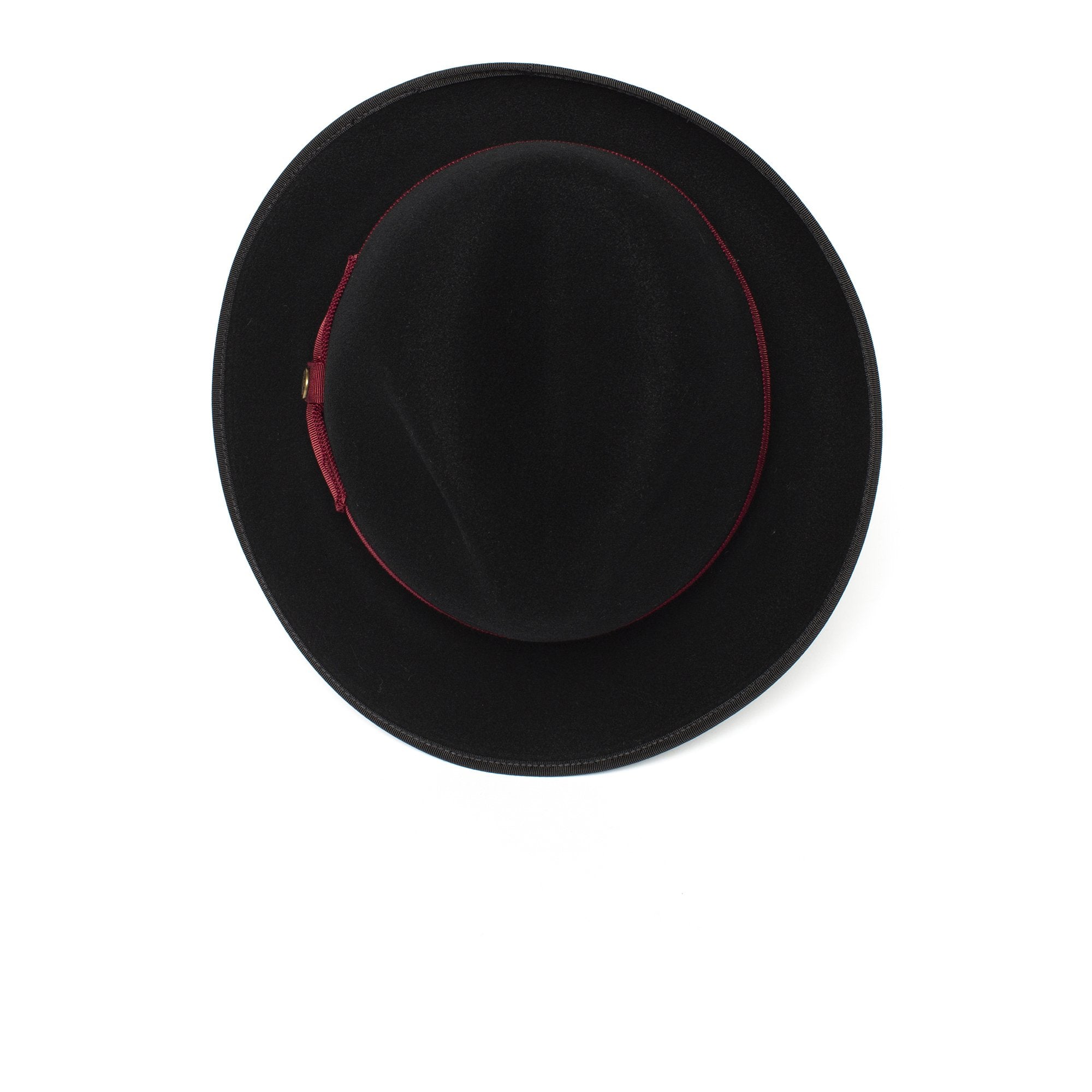 Goorin Bros. beverly corleon center dent medium brim felt fedora hat Black top view