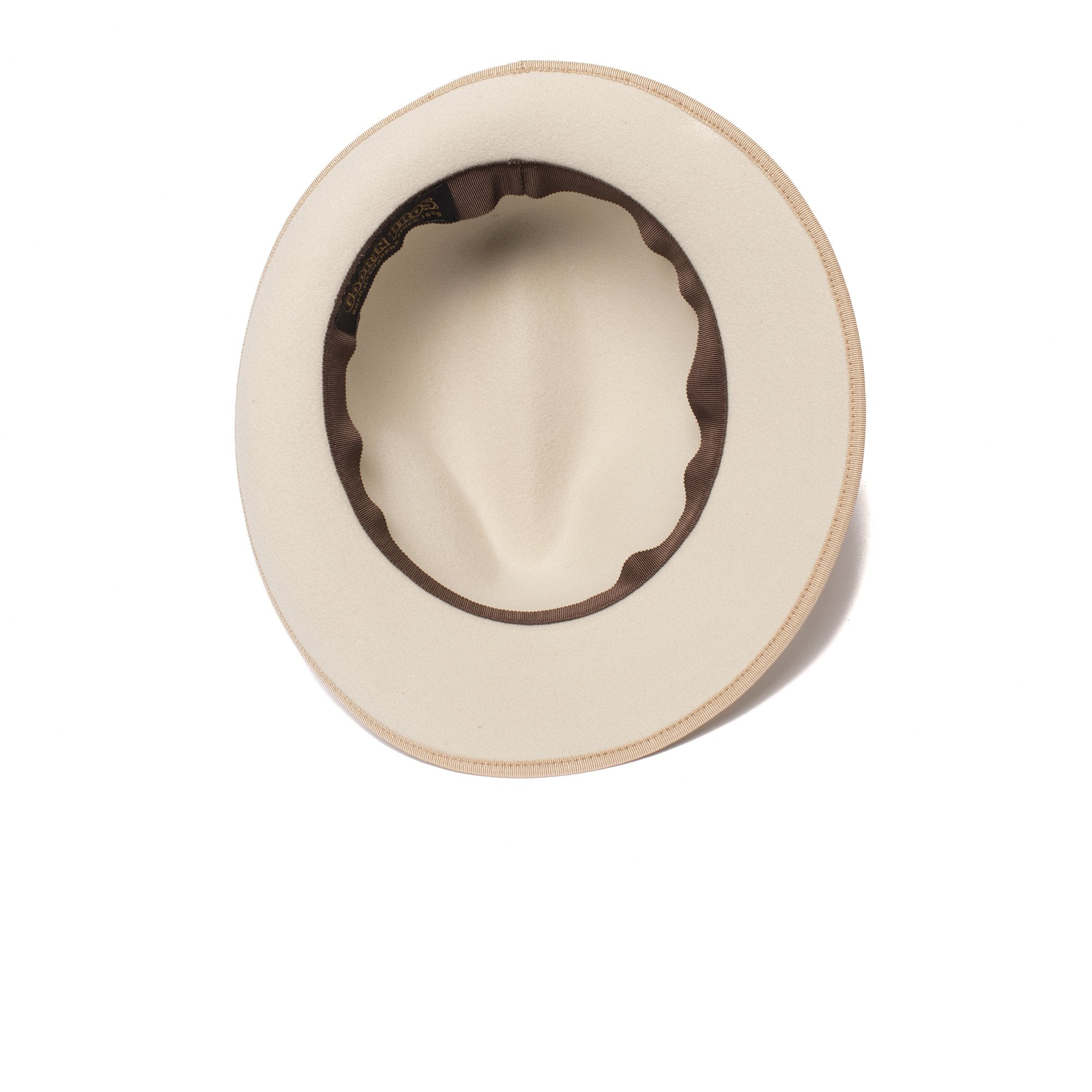 Goorin Bros. beverly corleon center dent medium brim felt fedora hat Creme under view