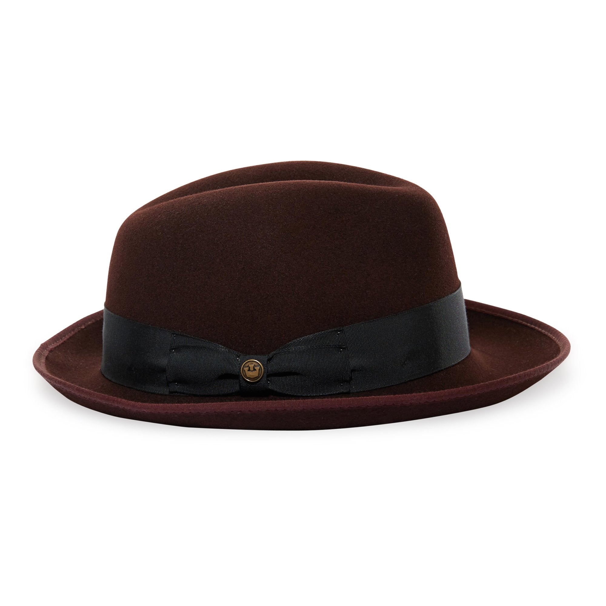 Goorin Bros. beverly corleon center dent medium brim felt fedora hat Maroon side view