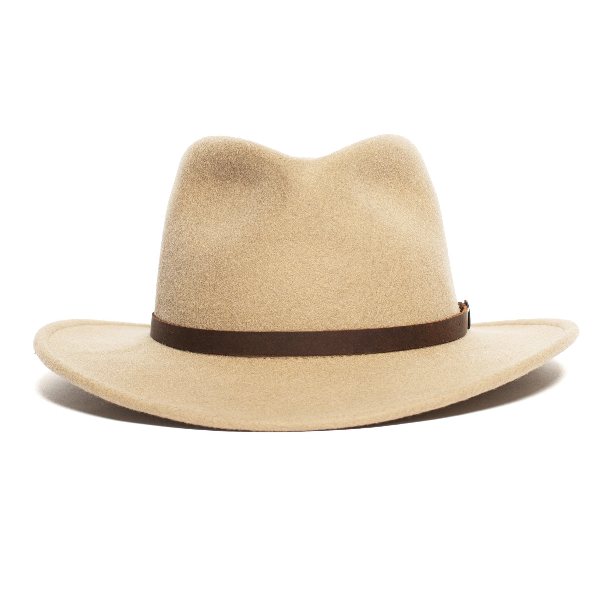 Goorin Bros. henry jones teardrop wide brim felt fedora hat Sand front view
