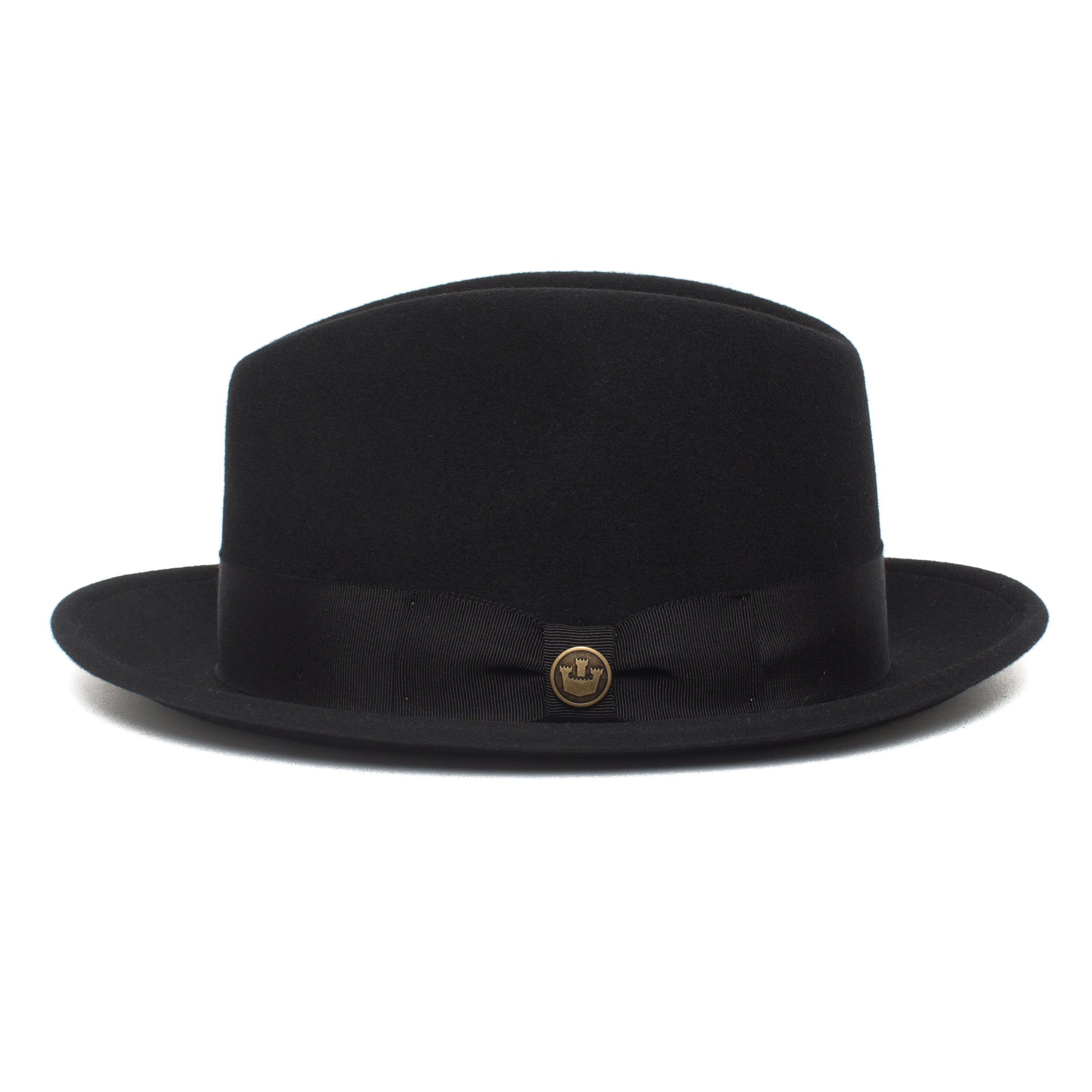 Goorin Bros. dean the butcher center dent wide brim felt fedora hat Black side view