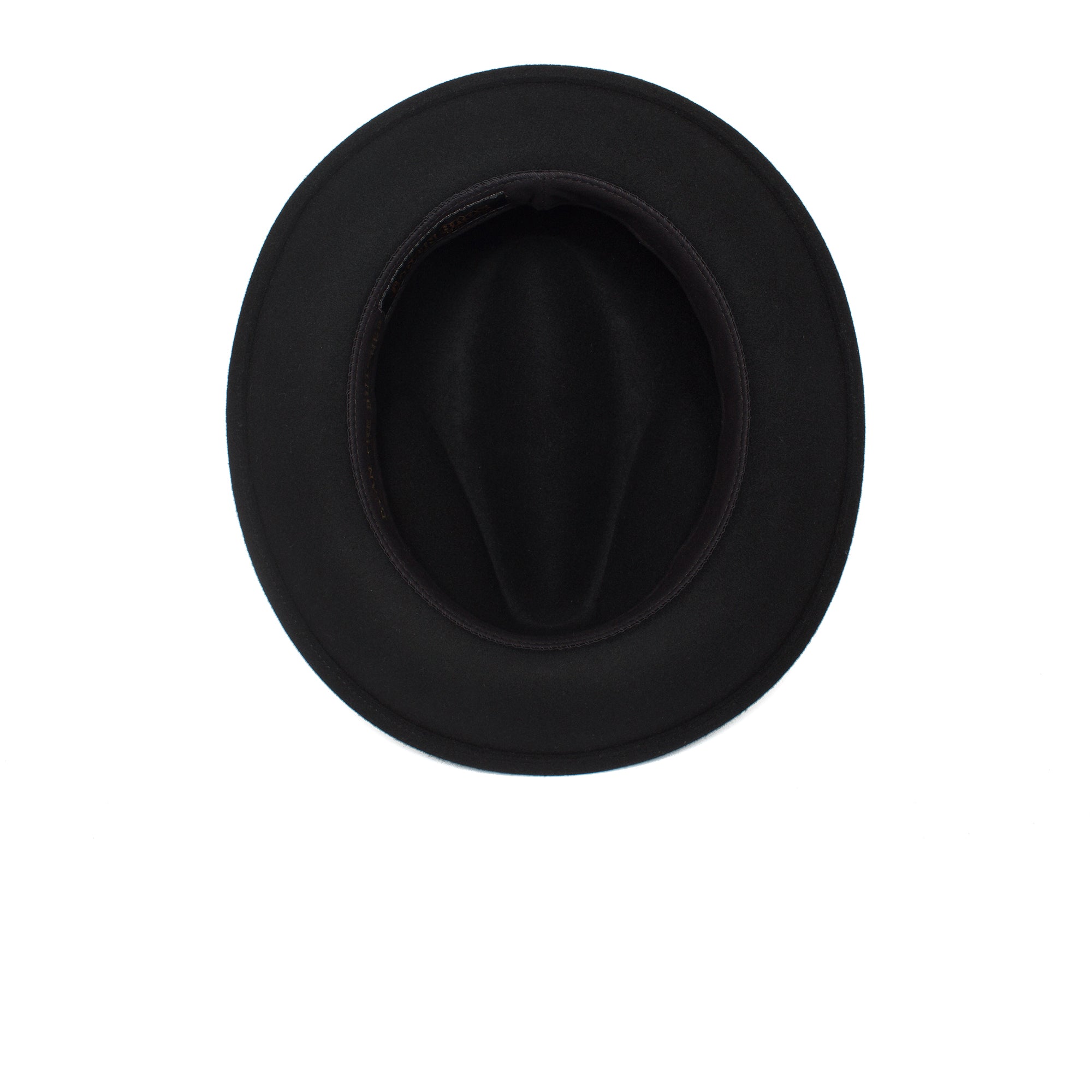 Goorin Bros. dean the butcher center dent wide brim felt fedora hat Black under view
