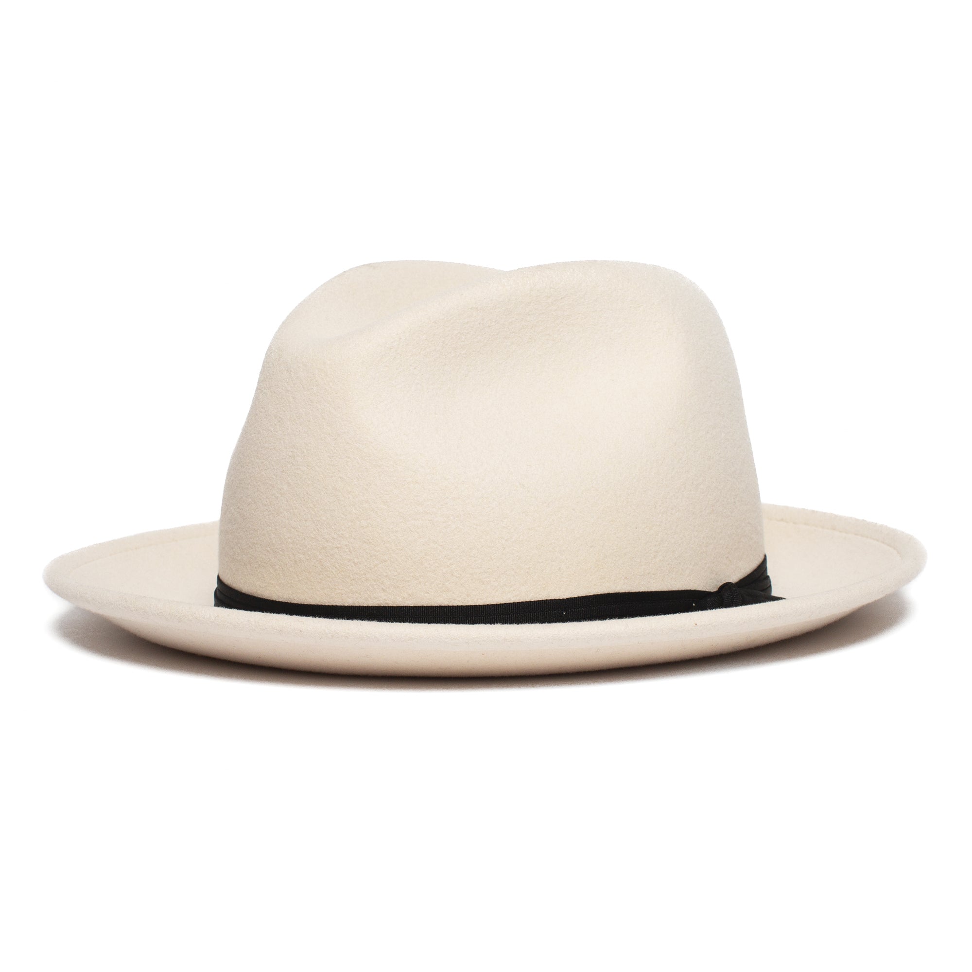 Goorin Bros. dean the butcher center dent wide brim felt fedora hat Creme left side view