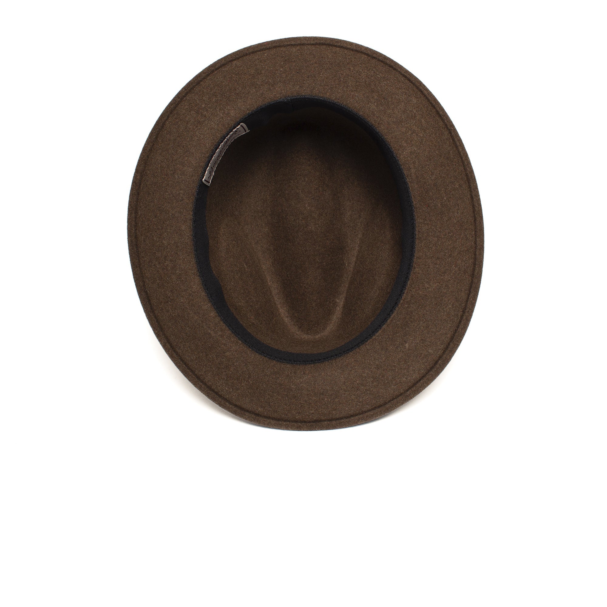 Goorin Bros. dean the butcher center dent wide brim felt fedora hat Moss under view