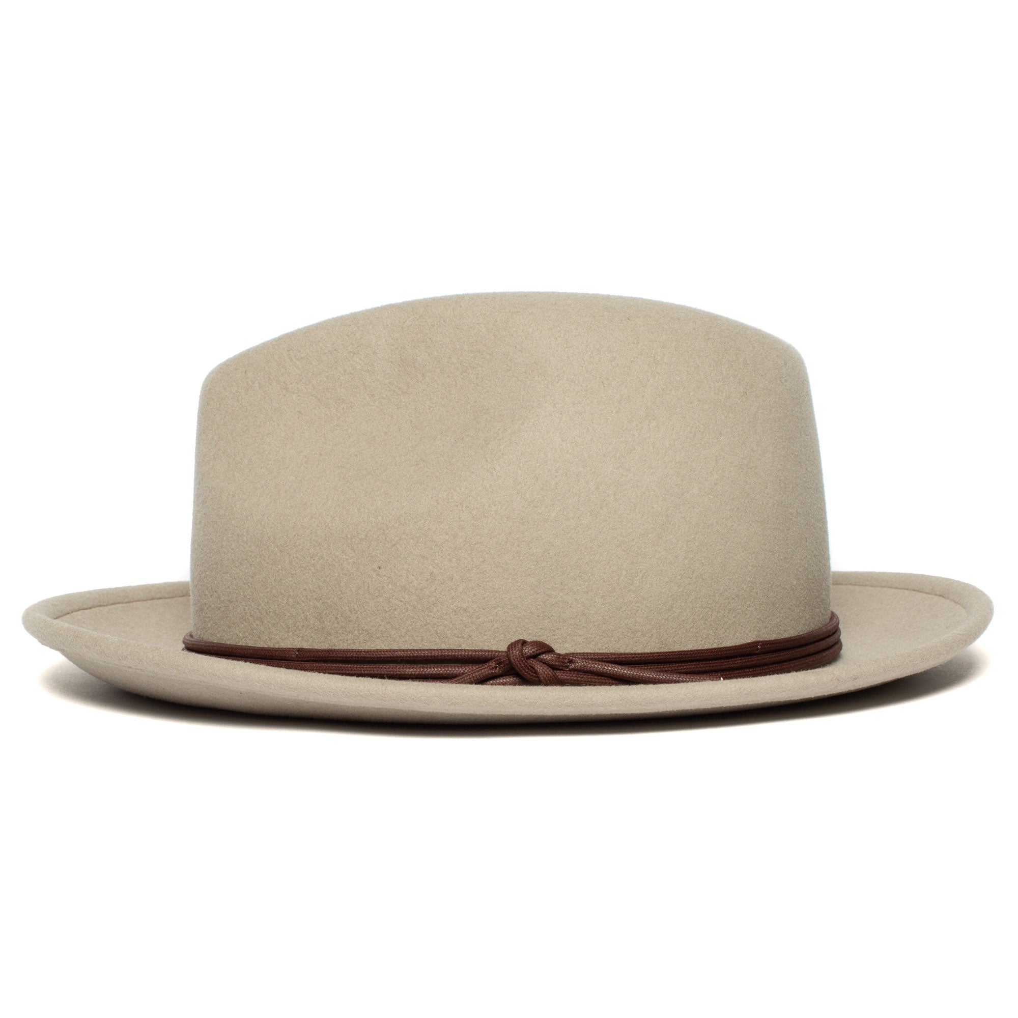 Goorin Bros. dean the butcher center dent wide brim felt fedora hat Sand side view