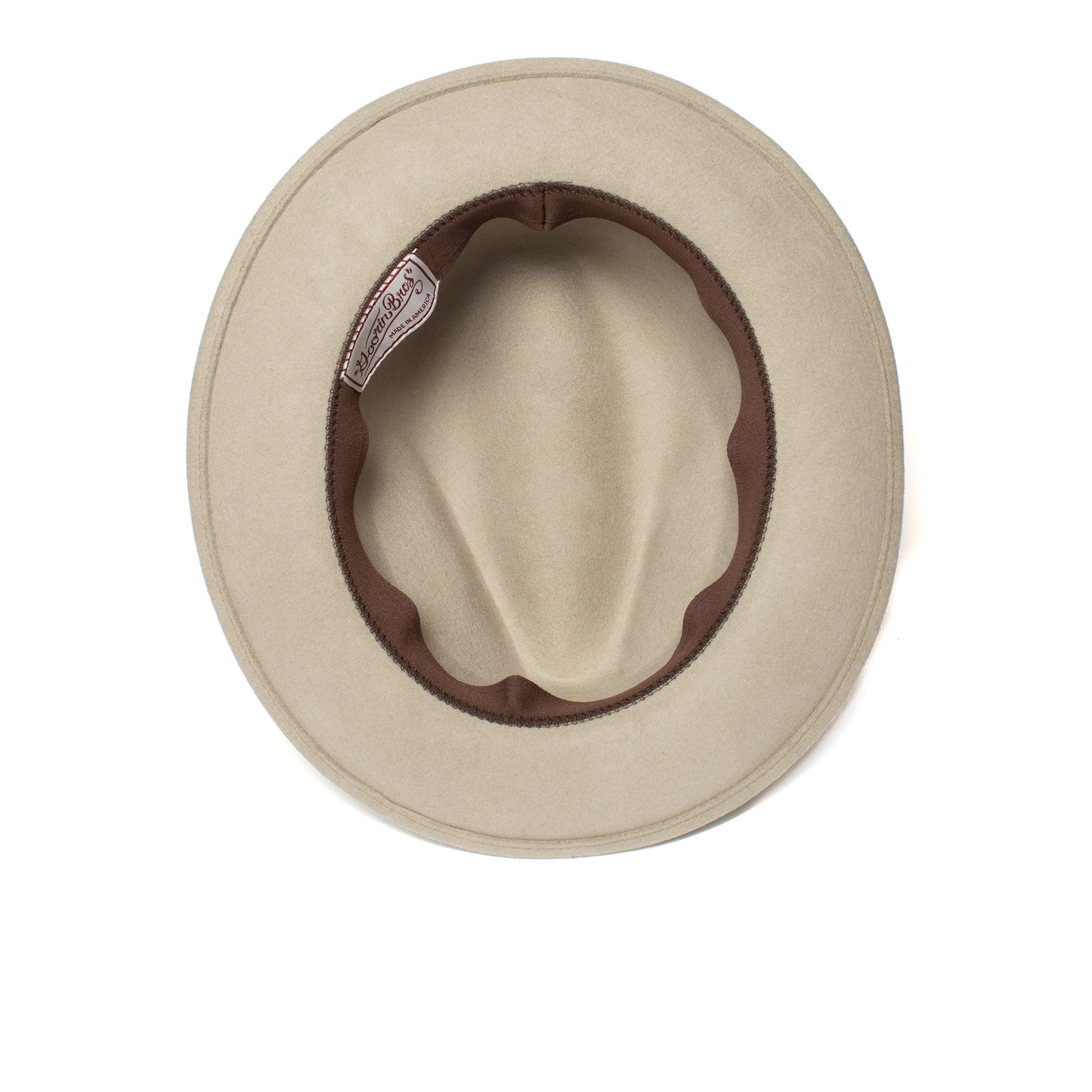 Goorin Bros. dean the butcher center dent wide brim felt fedora hat Sand under view