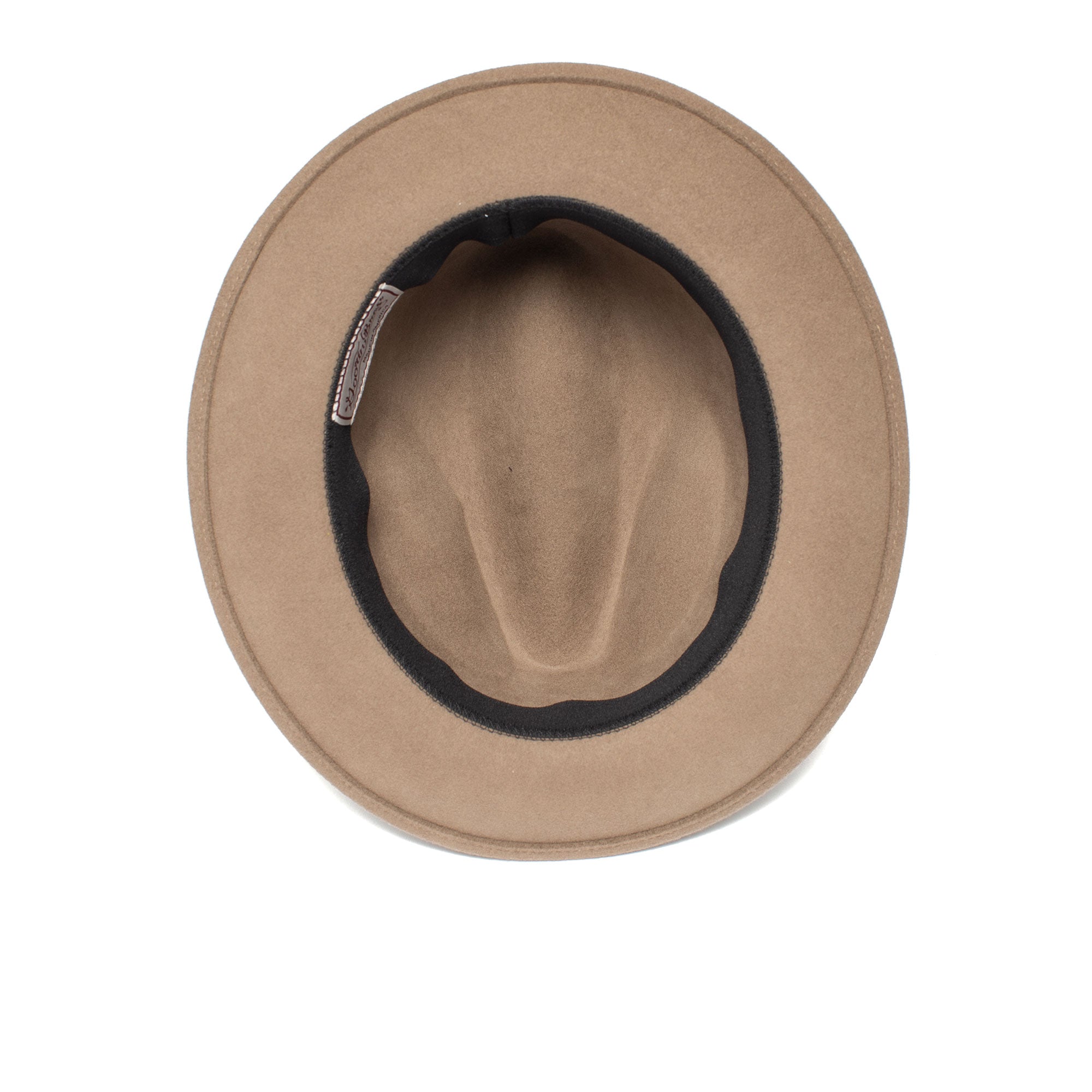 Goorin Bros. dean the butcher center dent wide brim felt fedora hat Taupe under view