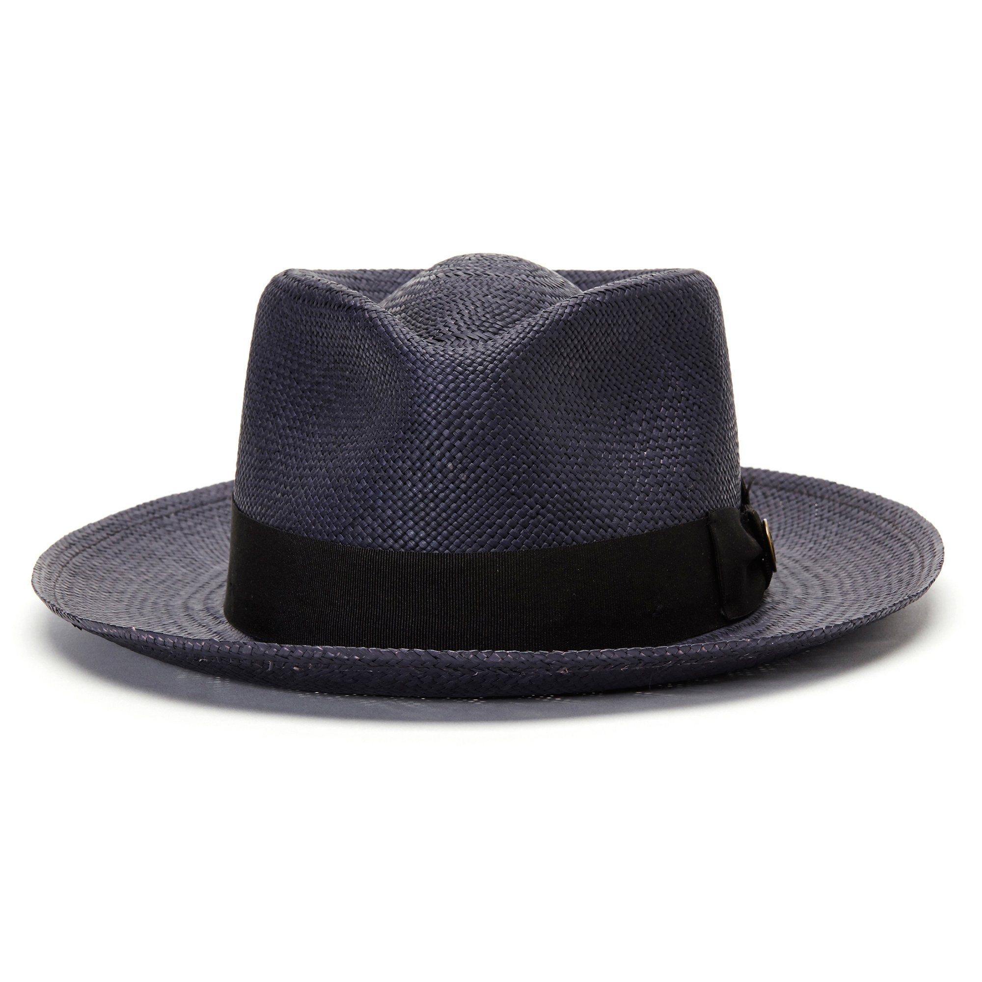 Goorin Bros. big john teardrop wide brim straw fedora hat Navy front view