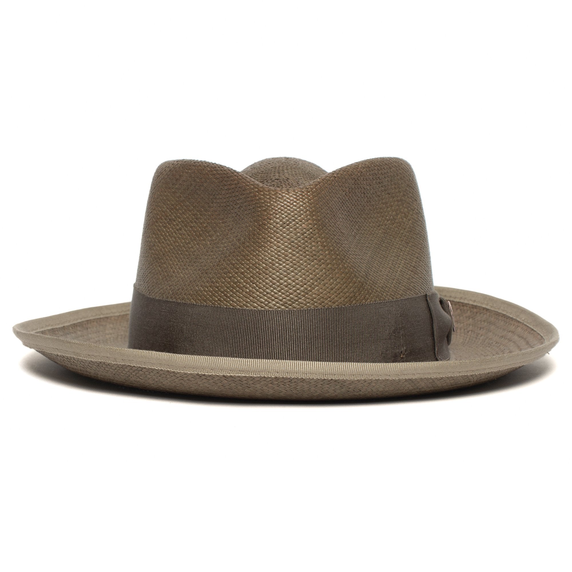 Goorin Bros. big john teardrop wide brim straw fedora hat Olive front view