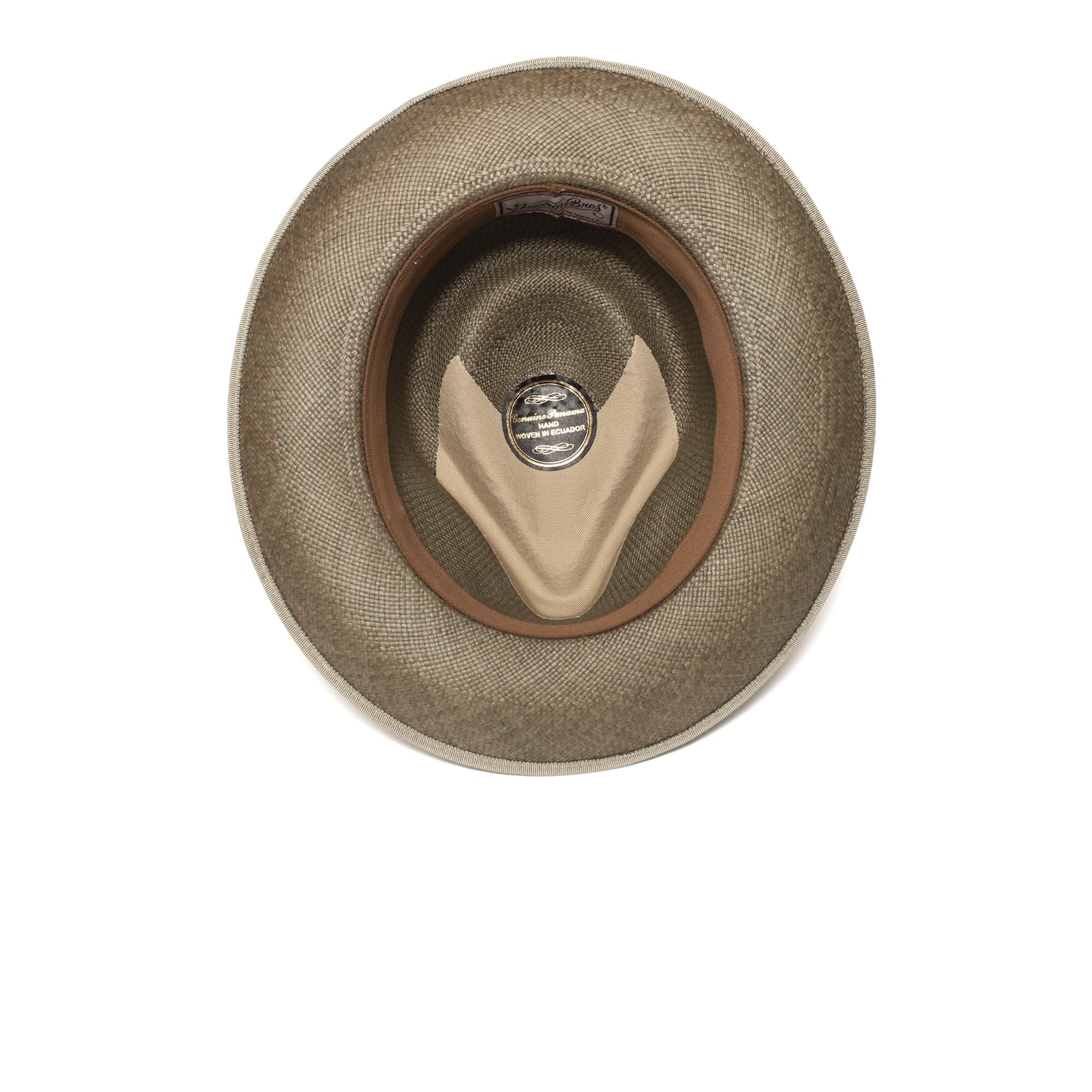 Goorin Bros. big john teardrop wide brim straw fedora hat Olive under view