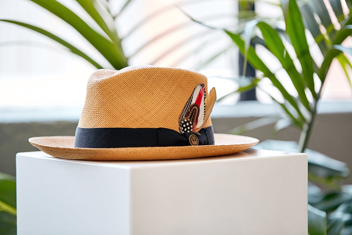 Goorin Bros. big john teardrop wide brim straw fedora hat Tan Lifestyle Womens