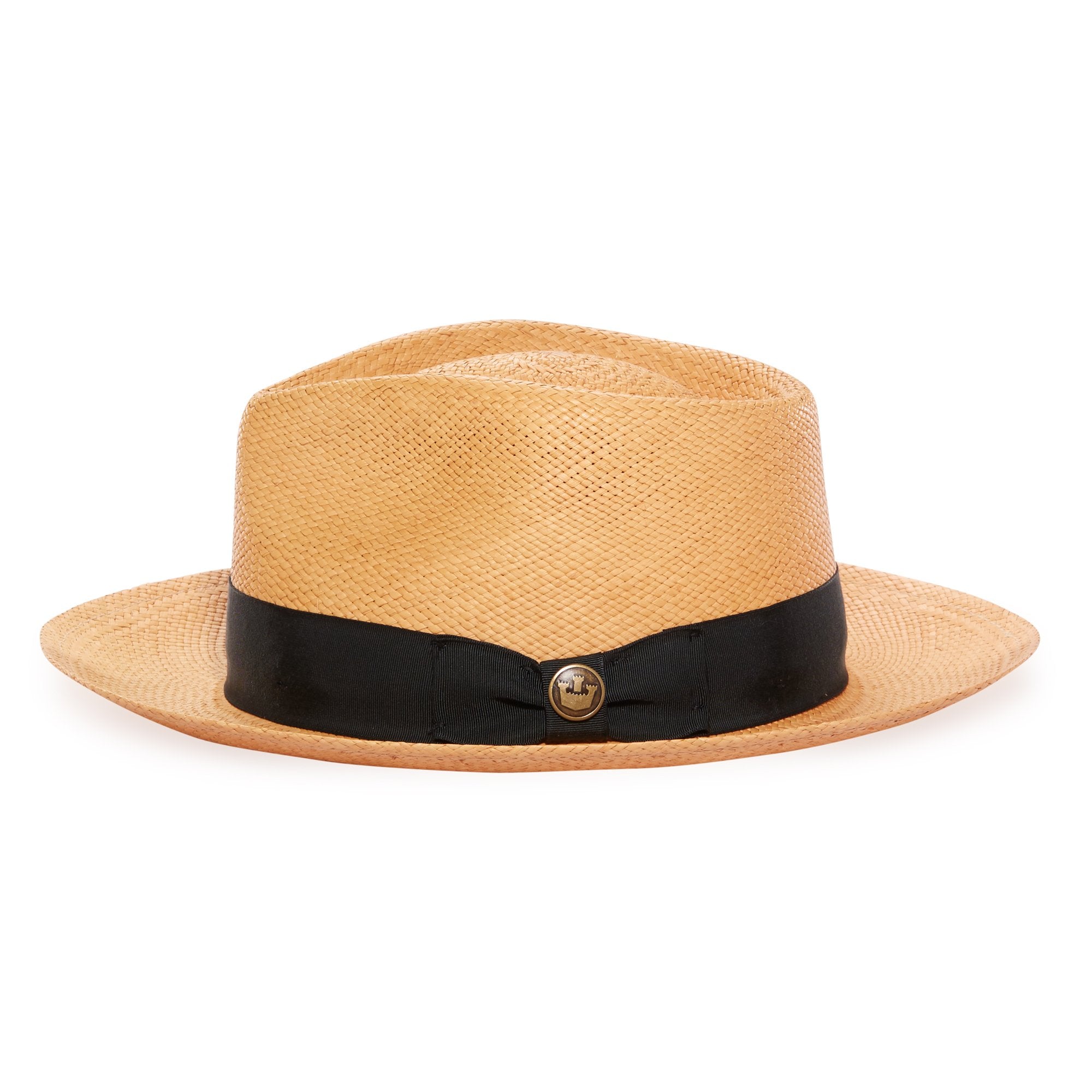 Goorin Bros. big john teardrop wide brim straw fedora hat Tan side view