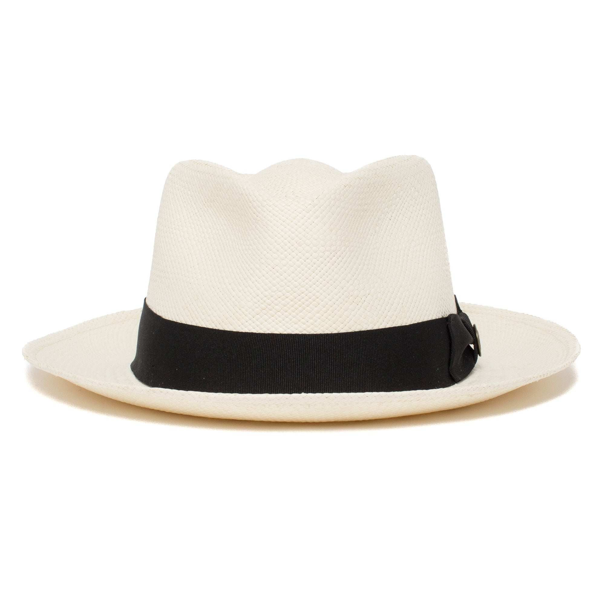Goorin Bros. big john teardrop wide brim straw fedora hat White front view