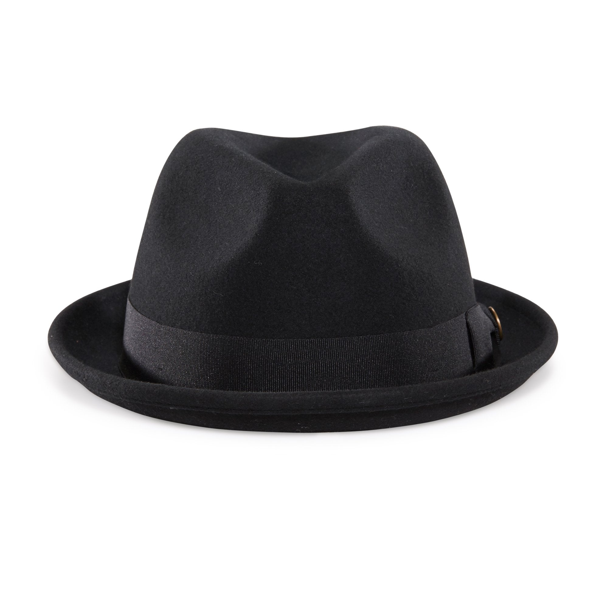 Goorin Bros. good boy center dent short brim felt fedora hat Black front view