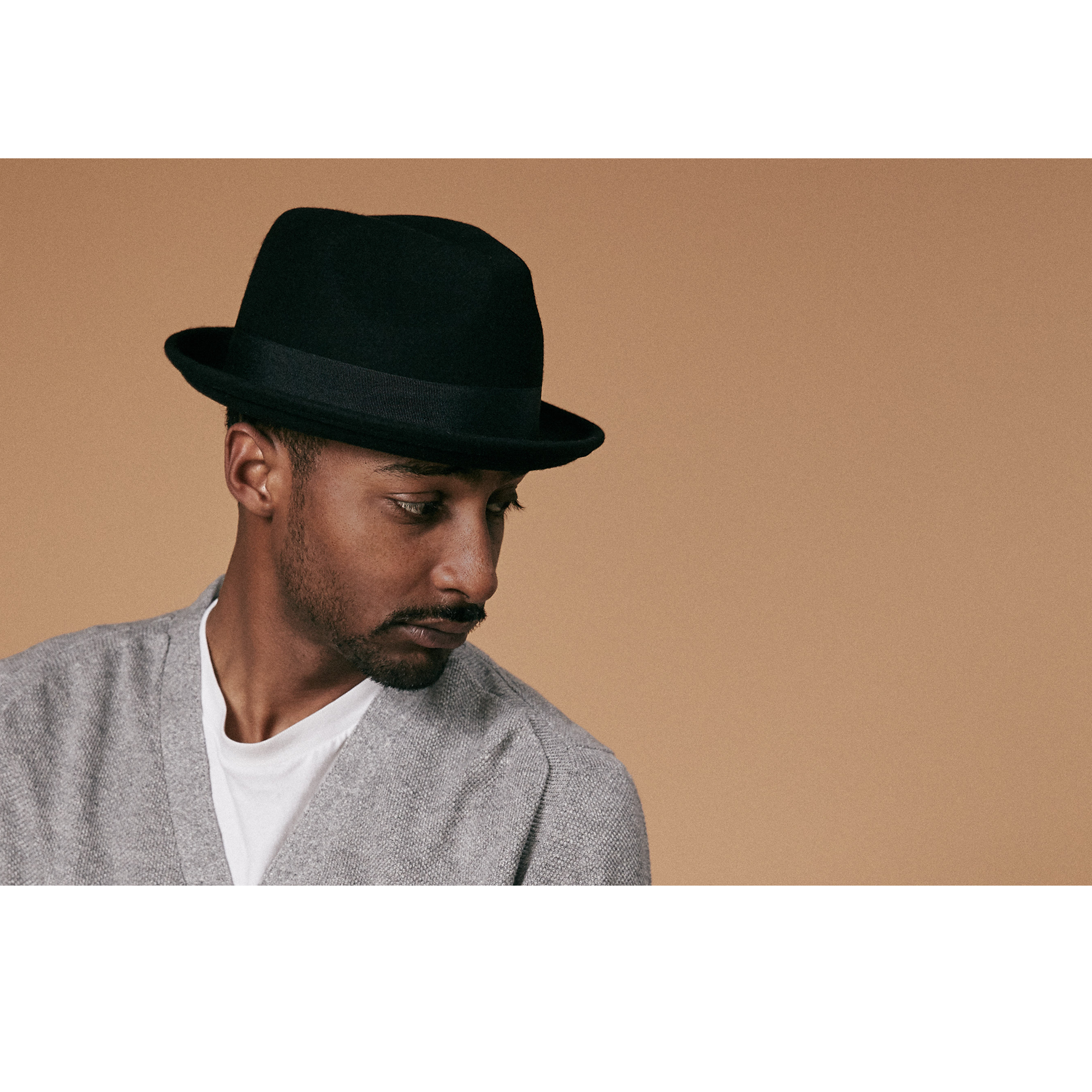 Goorin Bros. good boy center dent short brim felt fedora hat Black mens styling