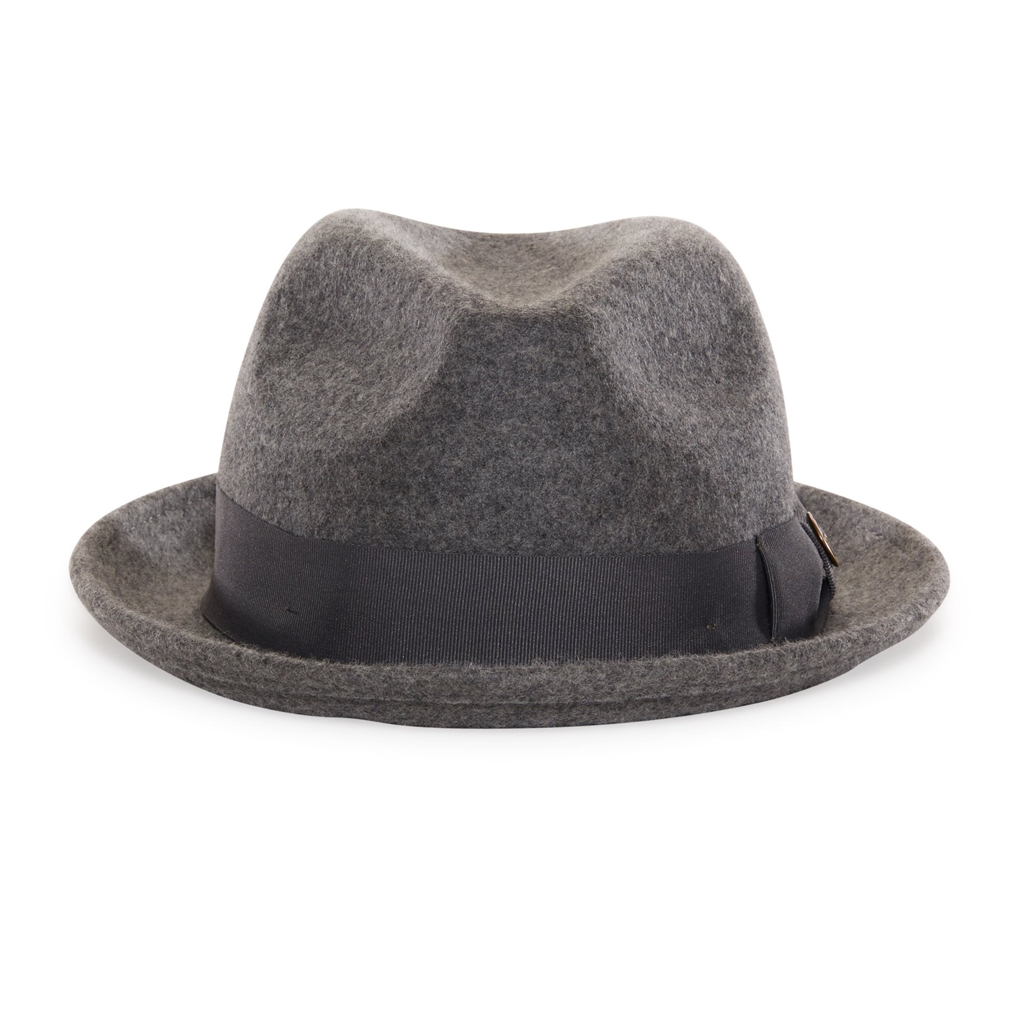 Goorin Bros. good boy center dent short brim felt fedora hat Grey front view