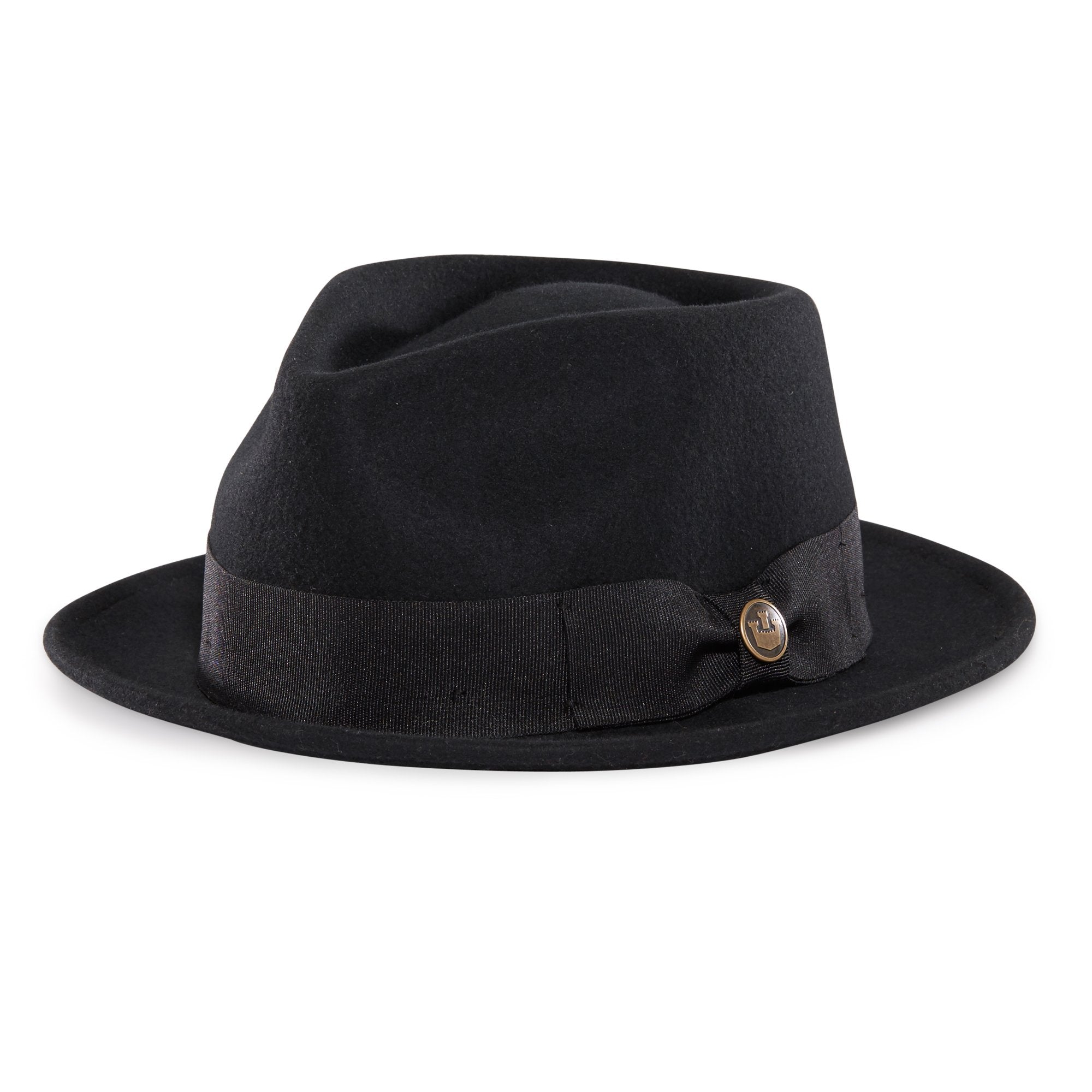 Goorin Bros. mr paxton teardrop medium brim felt fedora hat Black left side view