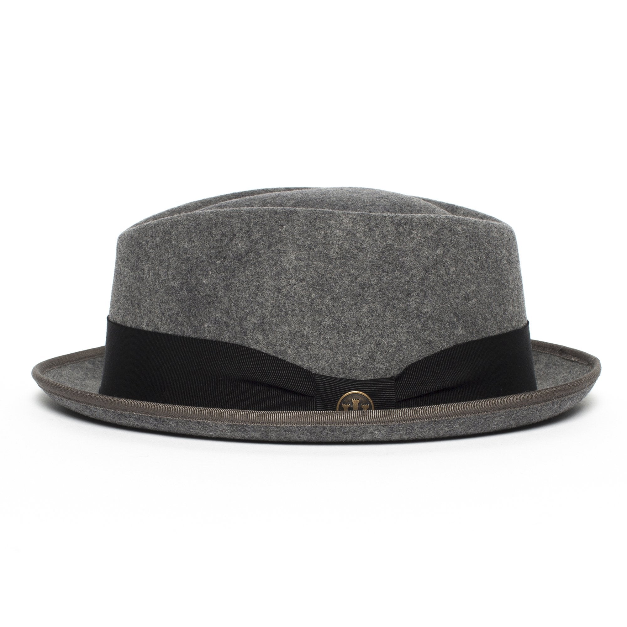 Goorin Bros. slick carter diamond short brim felt porkpie fedora hat Grey side view