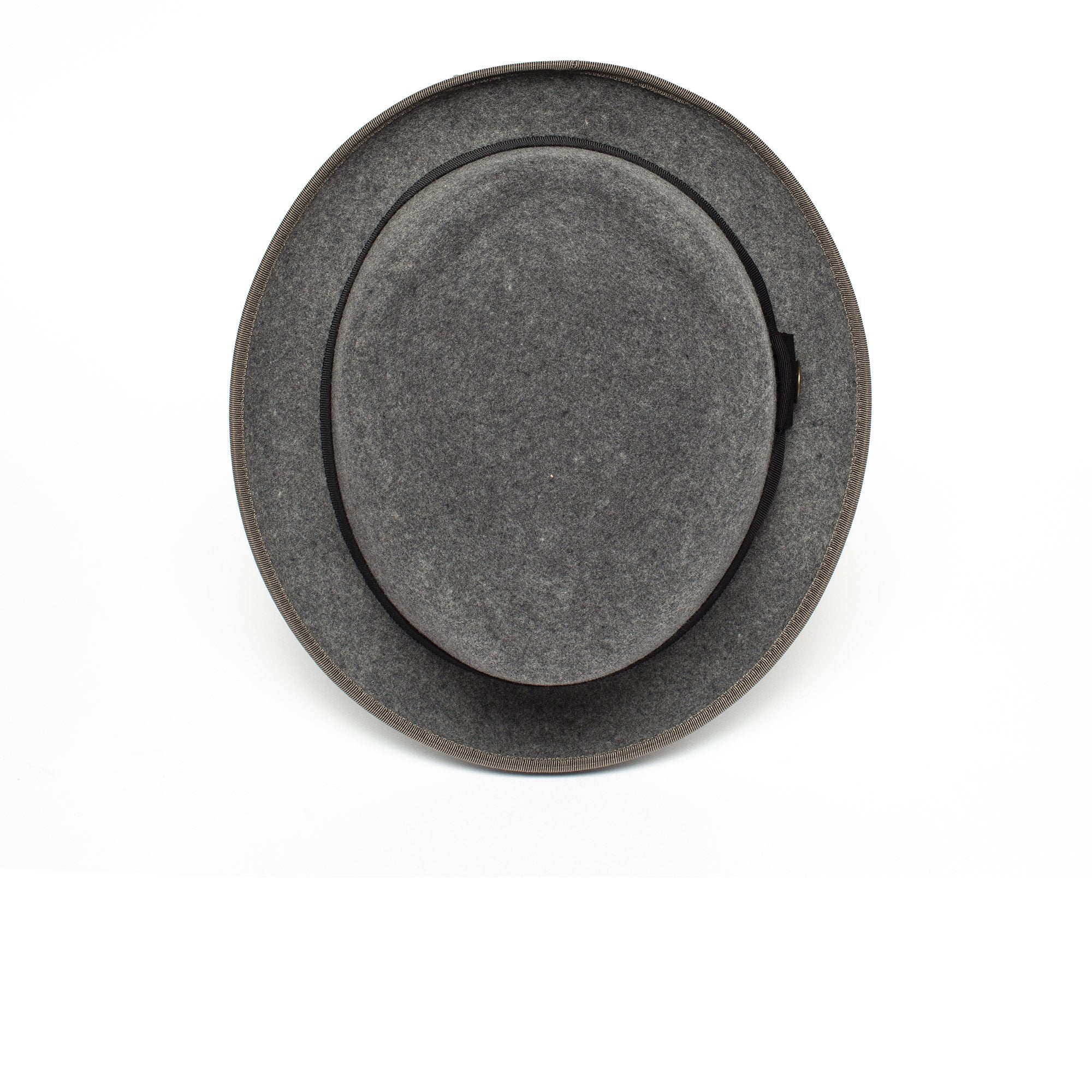 Goorin Bros. slick carter diamond short brim felt porkpie fedora hat Grey top view