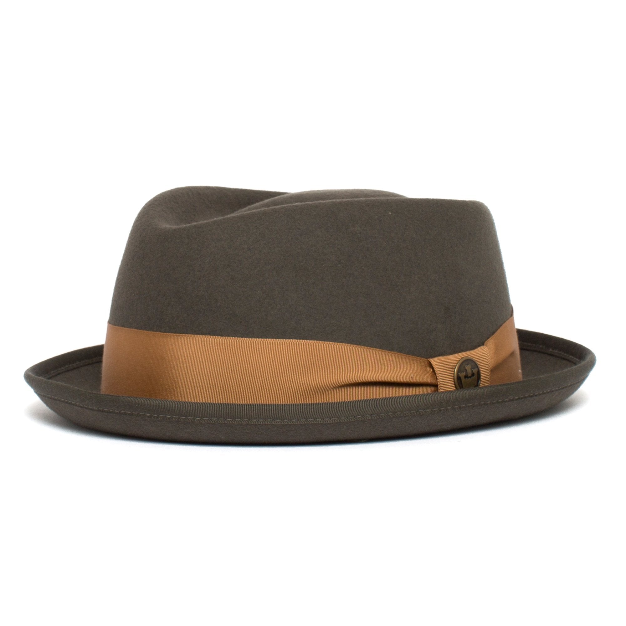 Goorin Bros. slick carter diamond short brim felt porkpie fedora hat Olive left side view