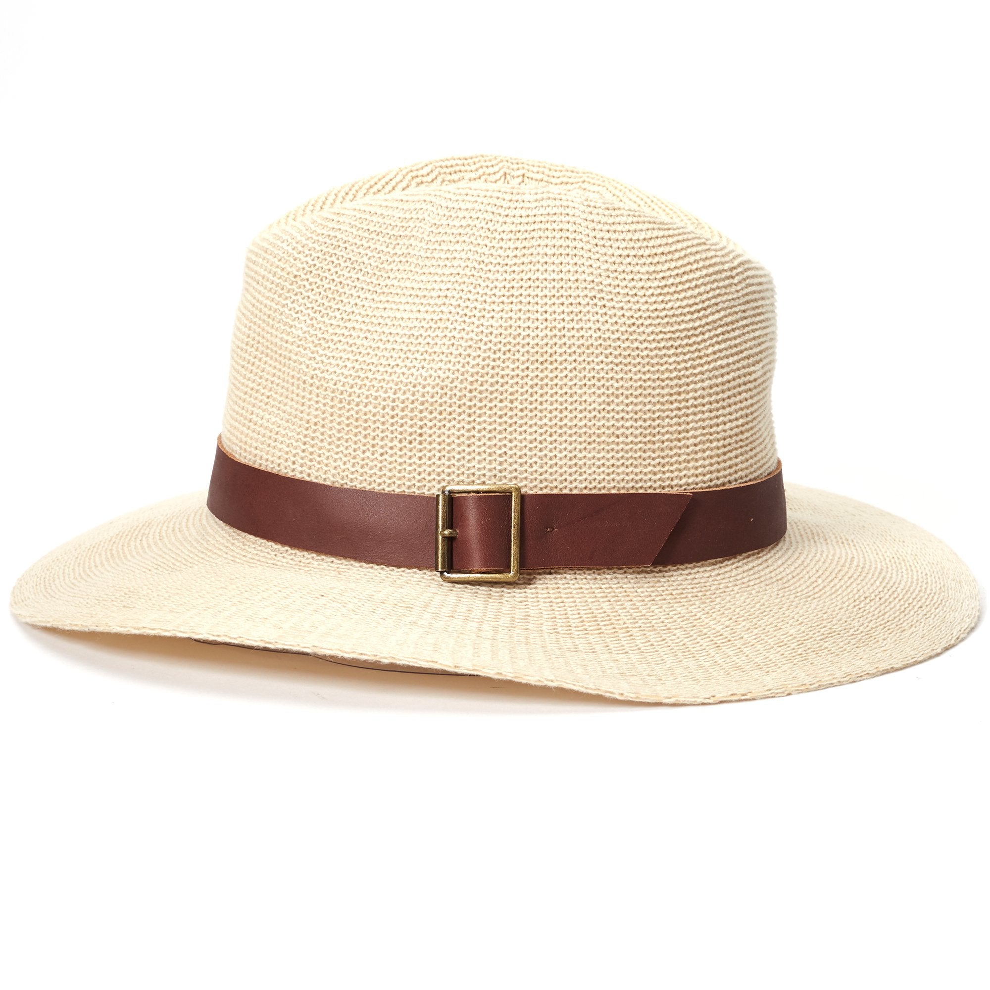 Goorin Bros. april rose center dent wide brim cotton blend fedora hat Natural side view