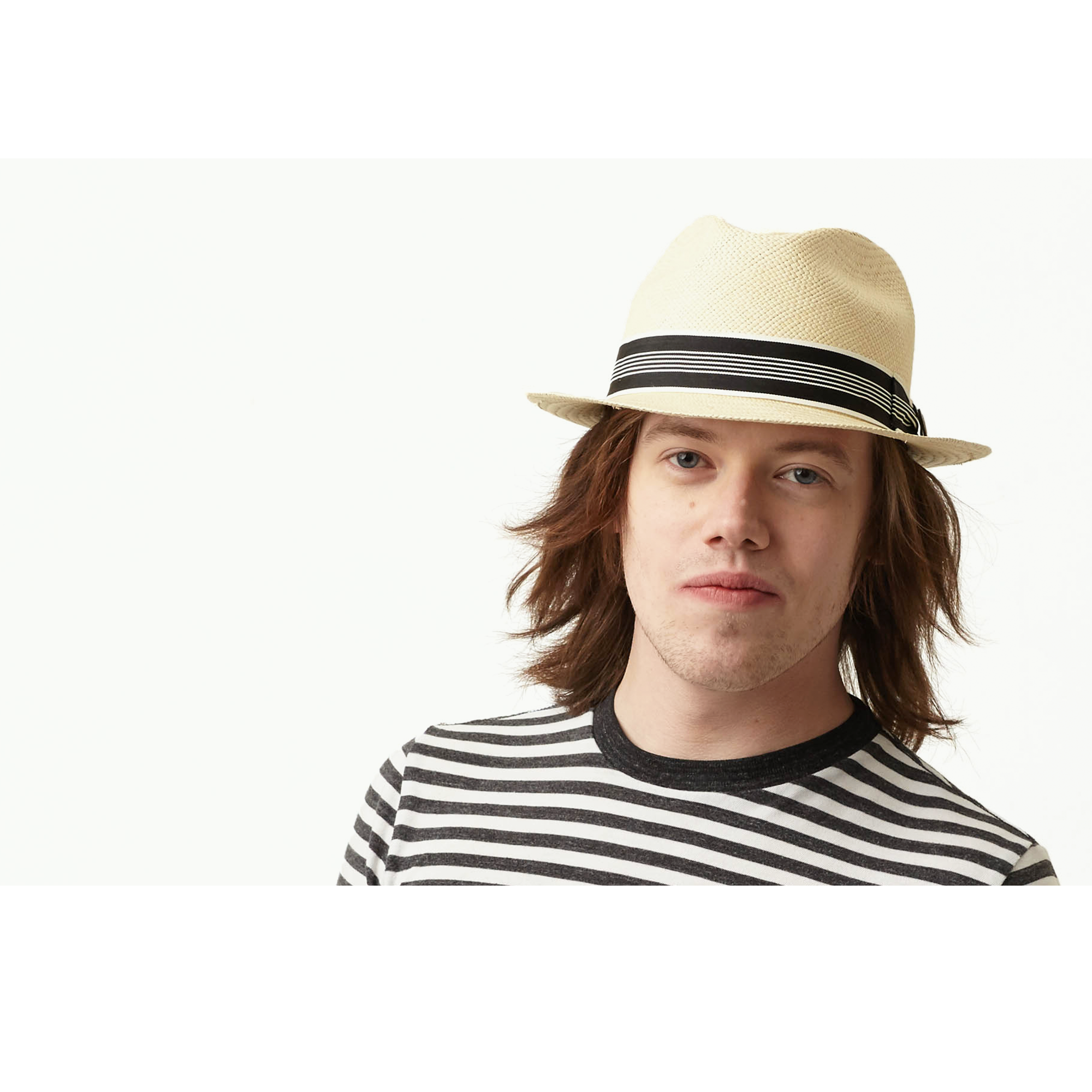 Goorin Bros. odis lee teardrop medium brim straw fedora hat Natural mens styling