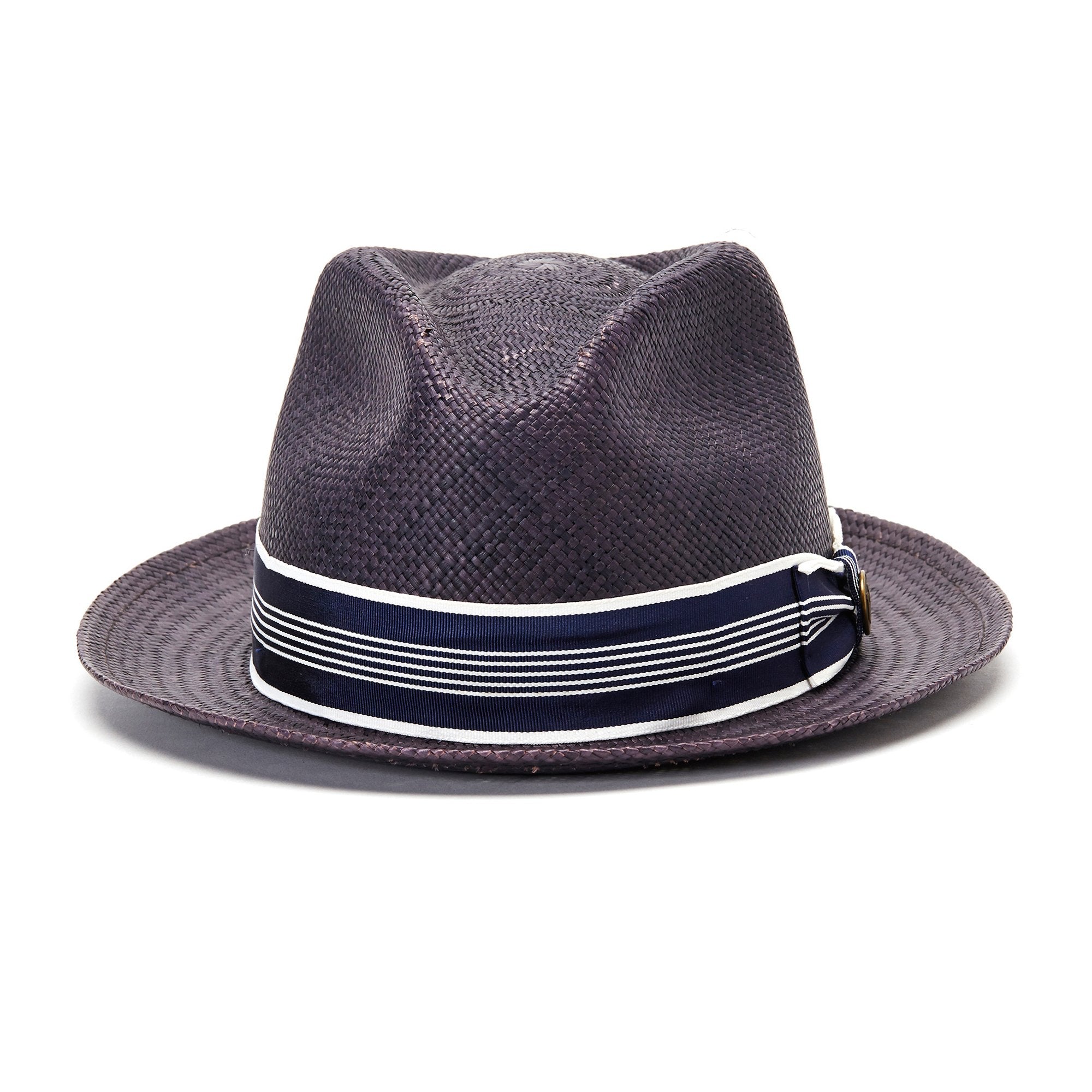 Goorin Bros. odis lee teardrop medium brim straw fedora hat Navy front view